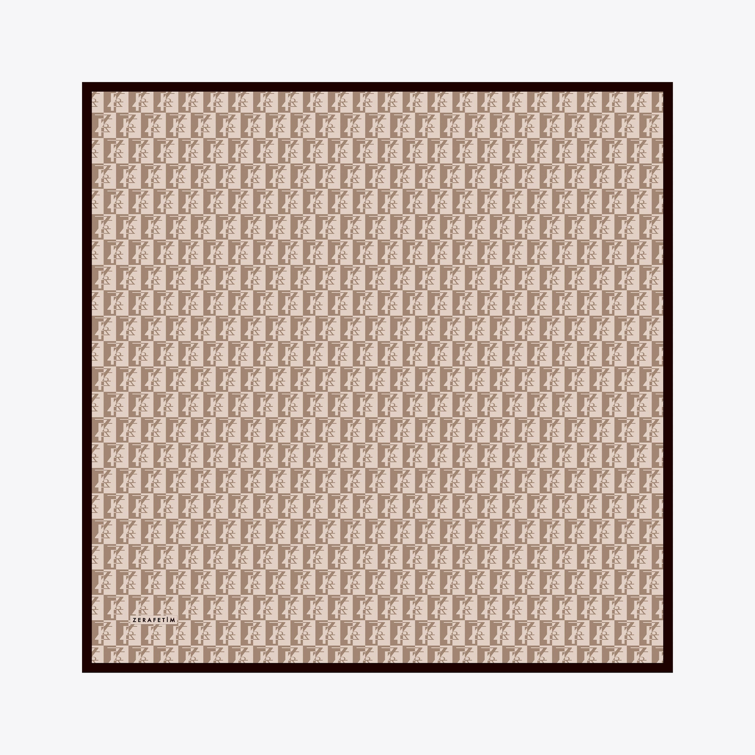 Zrf Monogram Desen İpek Twill Eşarp