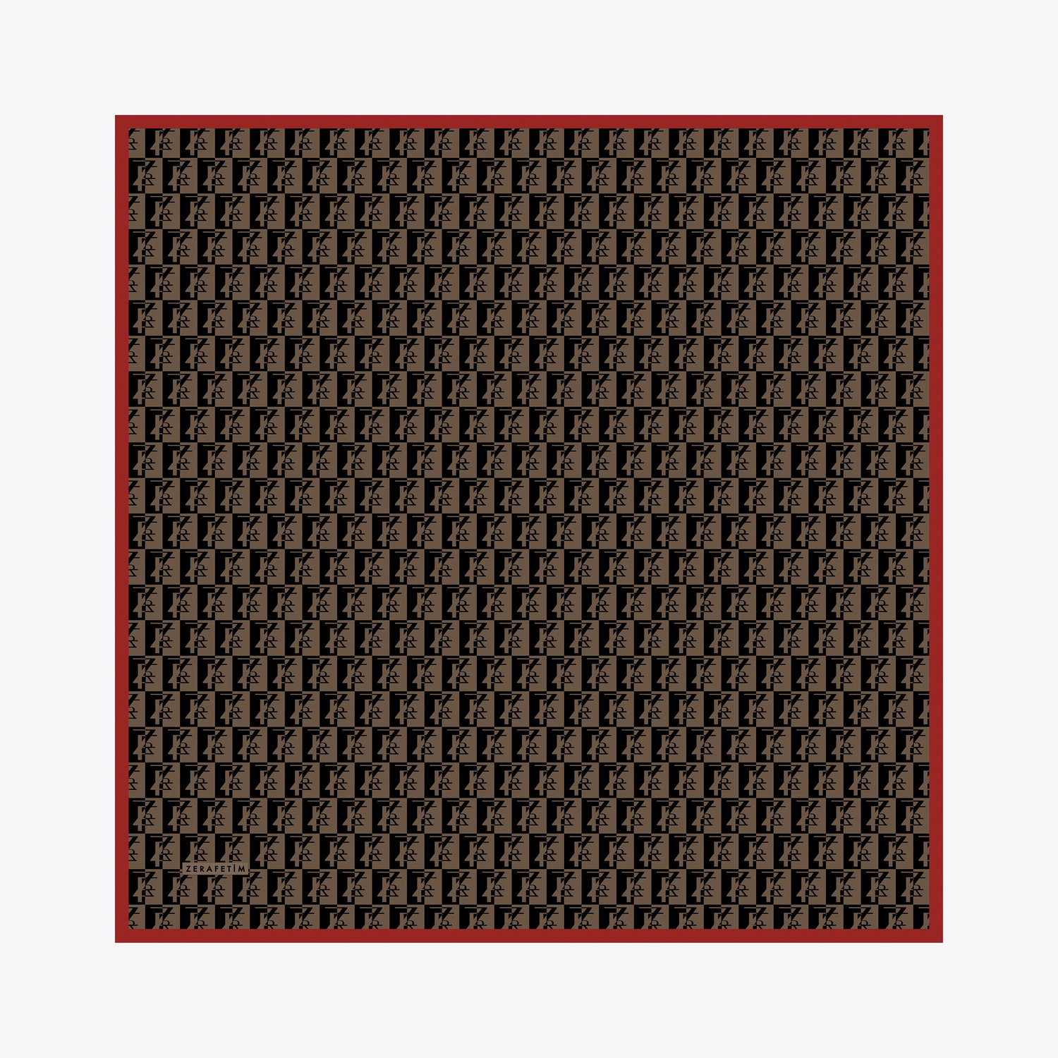 Zrf Monogram Desen İpek Twill Eşarp