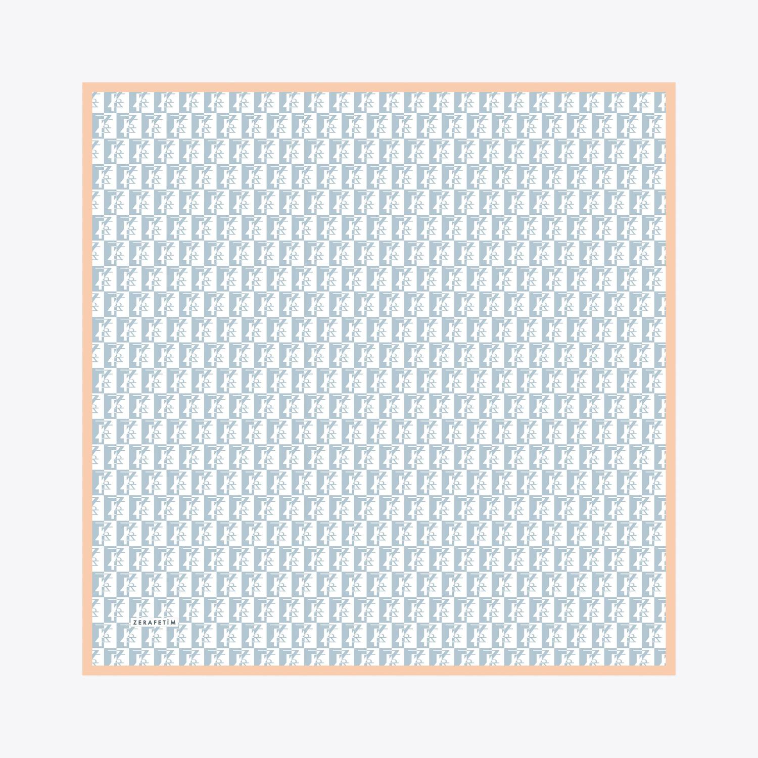 Zrf Monogram Desen İpek Twill Eşarp
