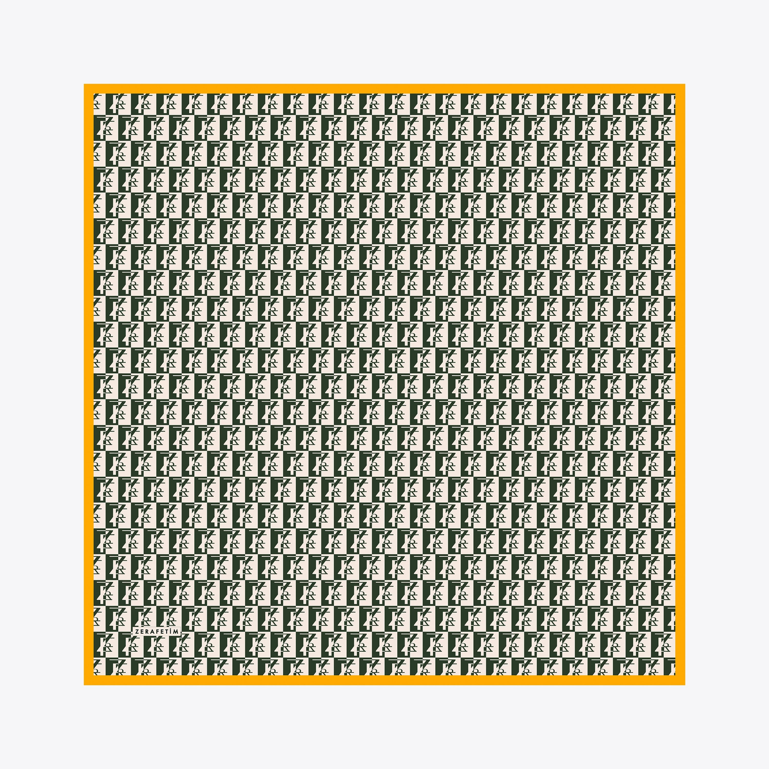 Zrf Monogram Desen İpek Twill Eşarp