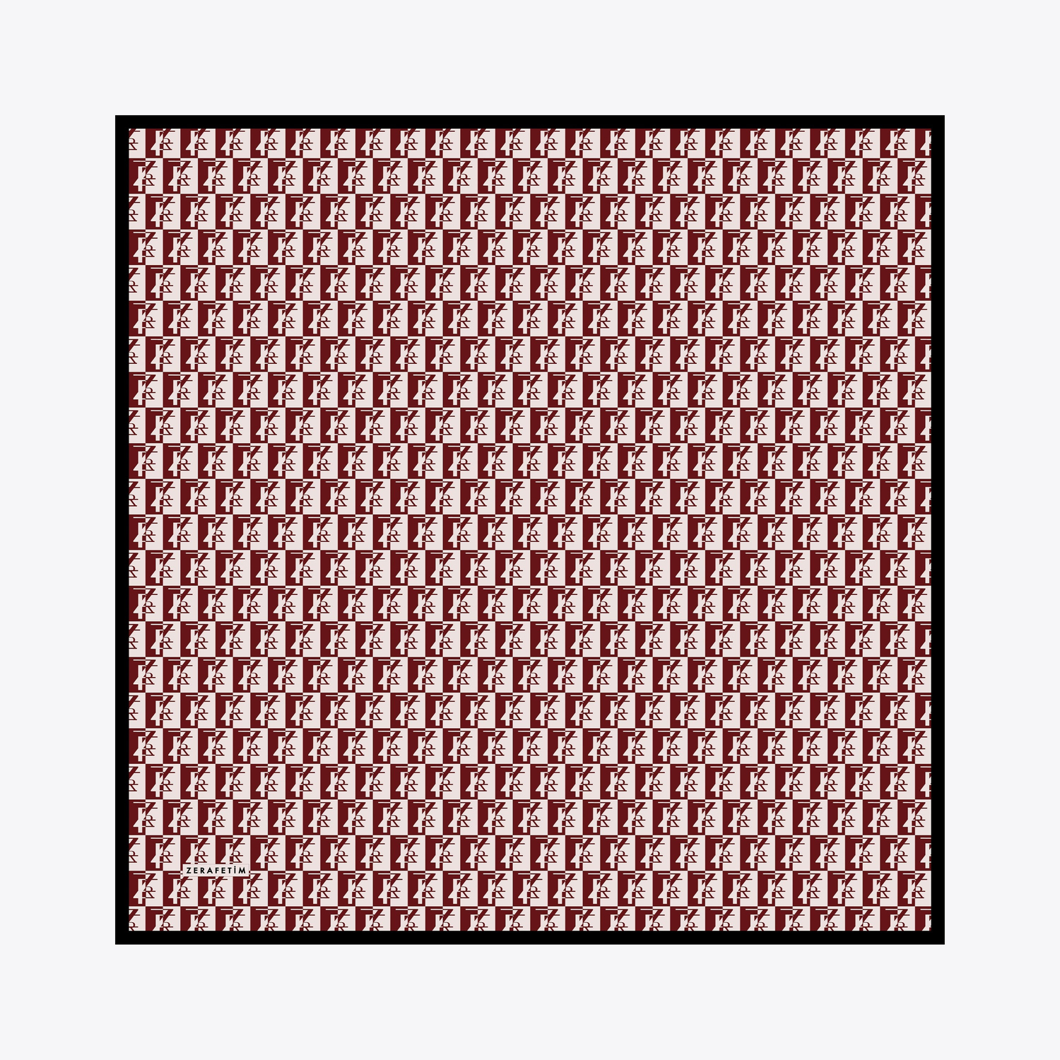 Zrf Monogram Desen İpek Twill Eşarp