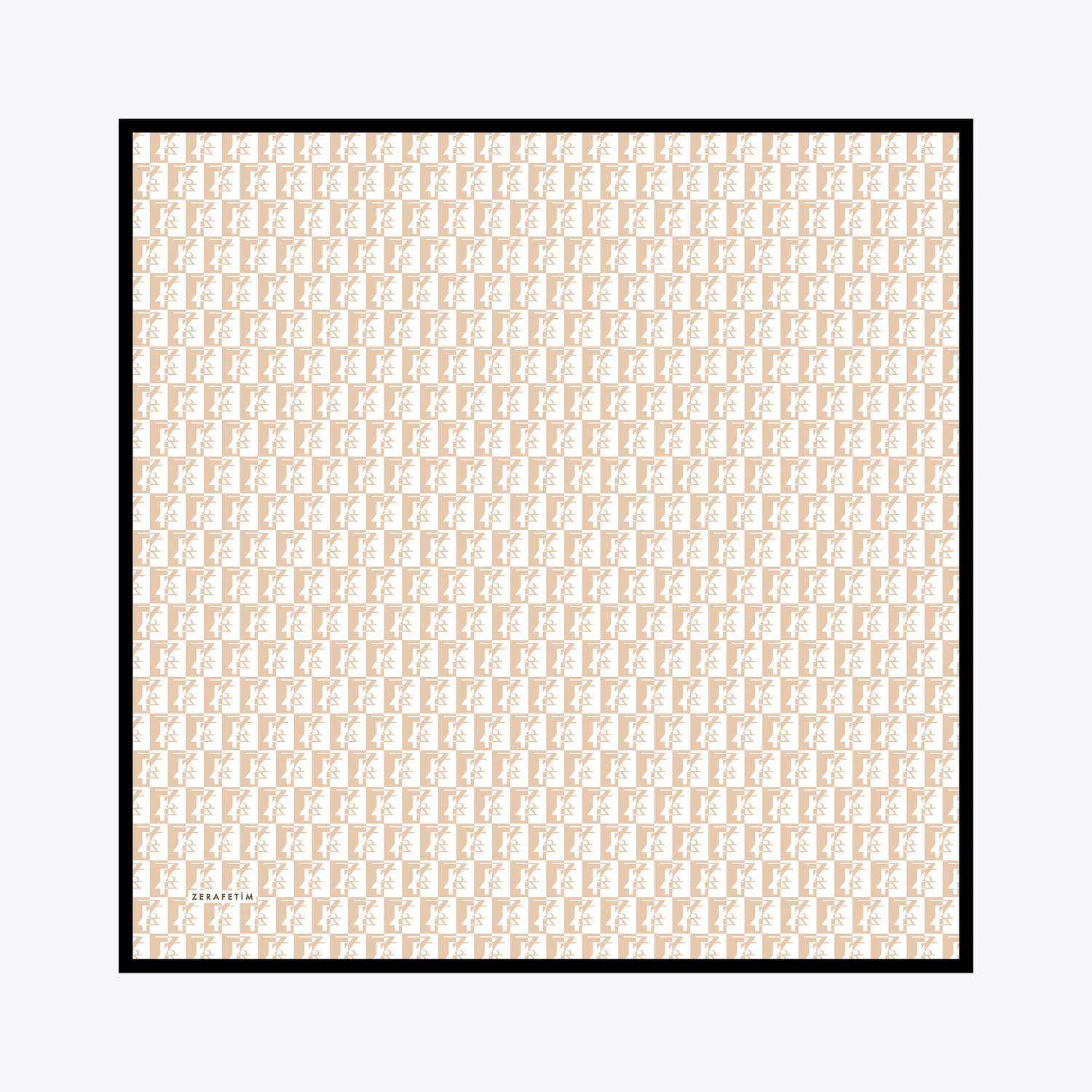 Zrf Monogram Desen İpek Twill Eşarp