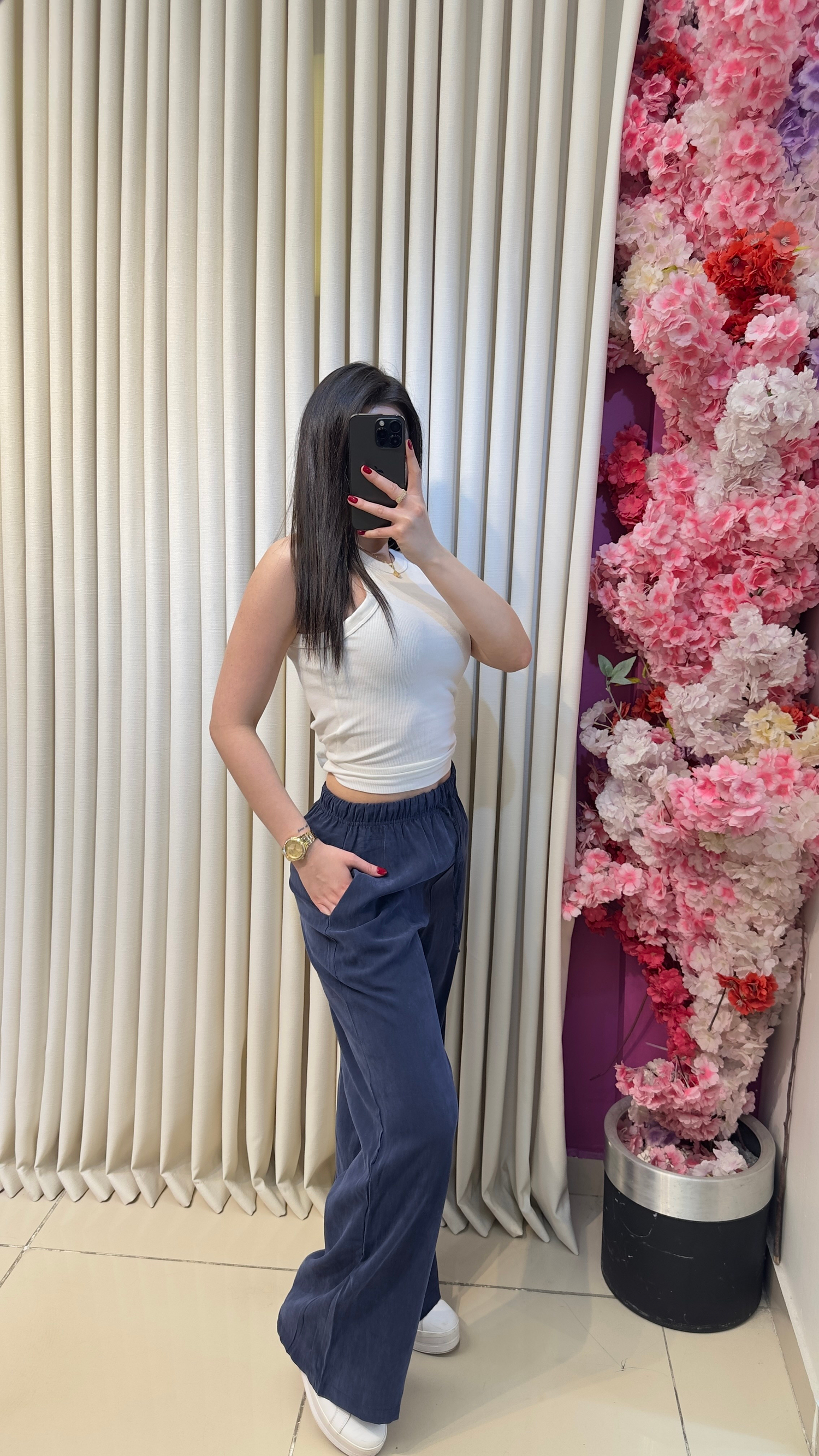 MARKA MUADİLİ TENSEL PANTOLON - LACİVERT