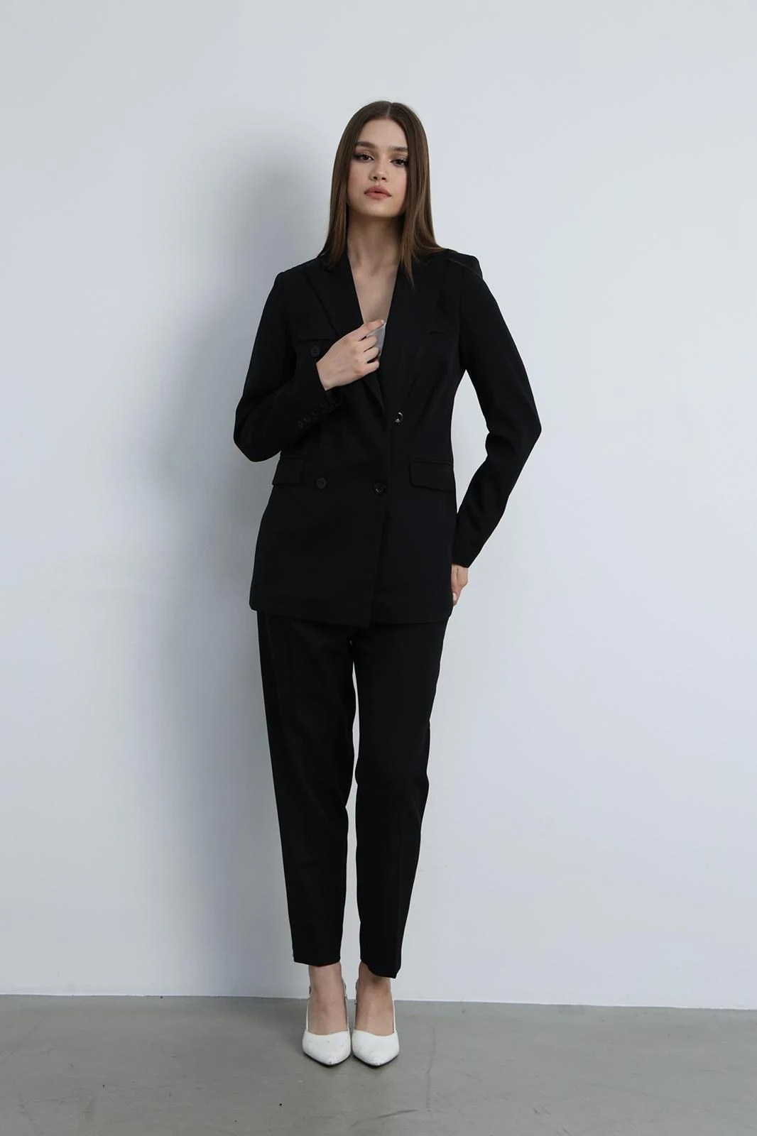 Aria Düğmeli Blazer Ceket Siyah