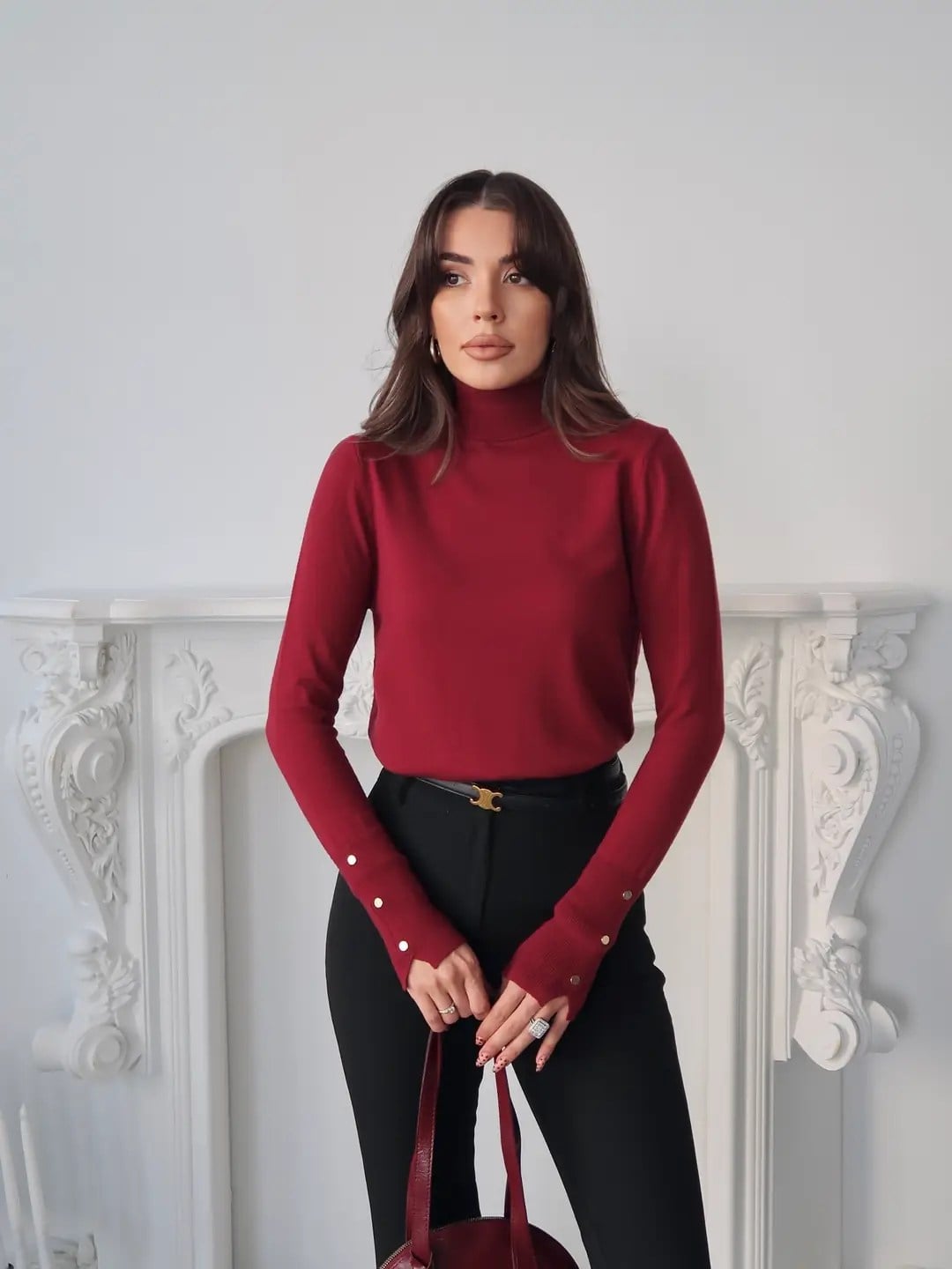 Balıkçı Yaka Detaylı Kazak