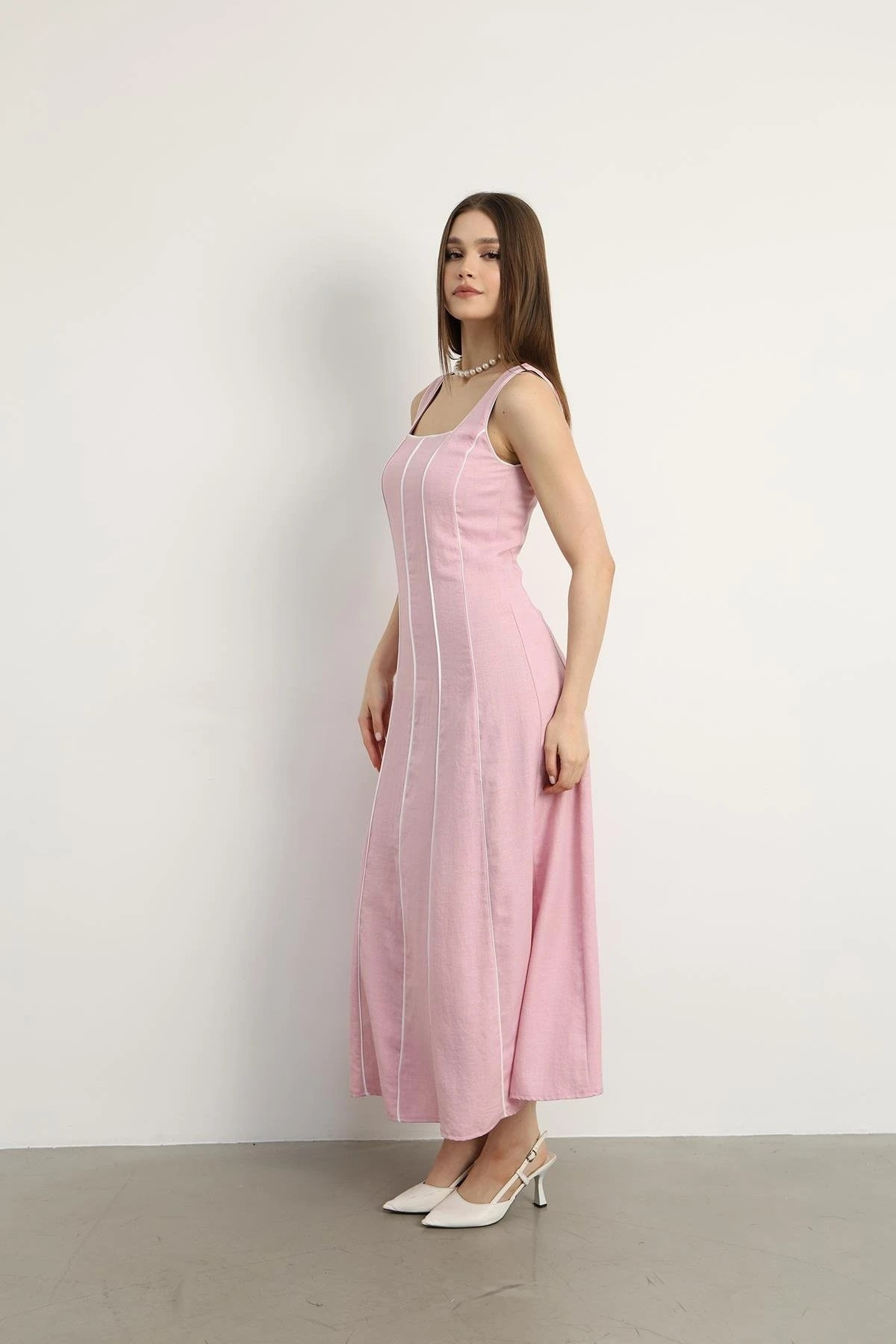 Bianca Biyeli Elbise Pudra