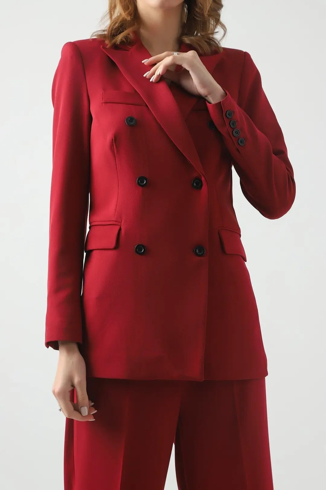 Bordo Ceket Pantolon Takım