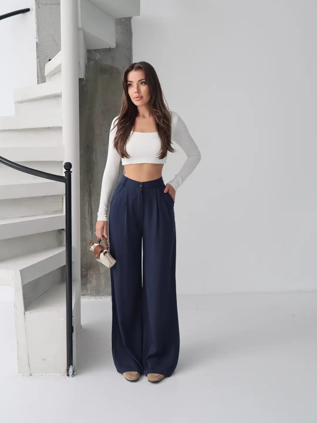 Chloe Palazzo Pantolon Lacivert
