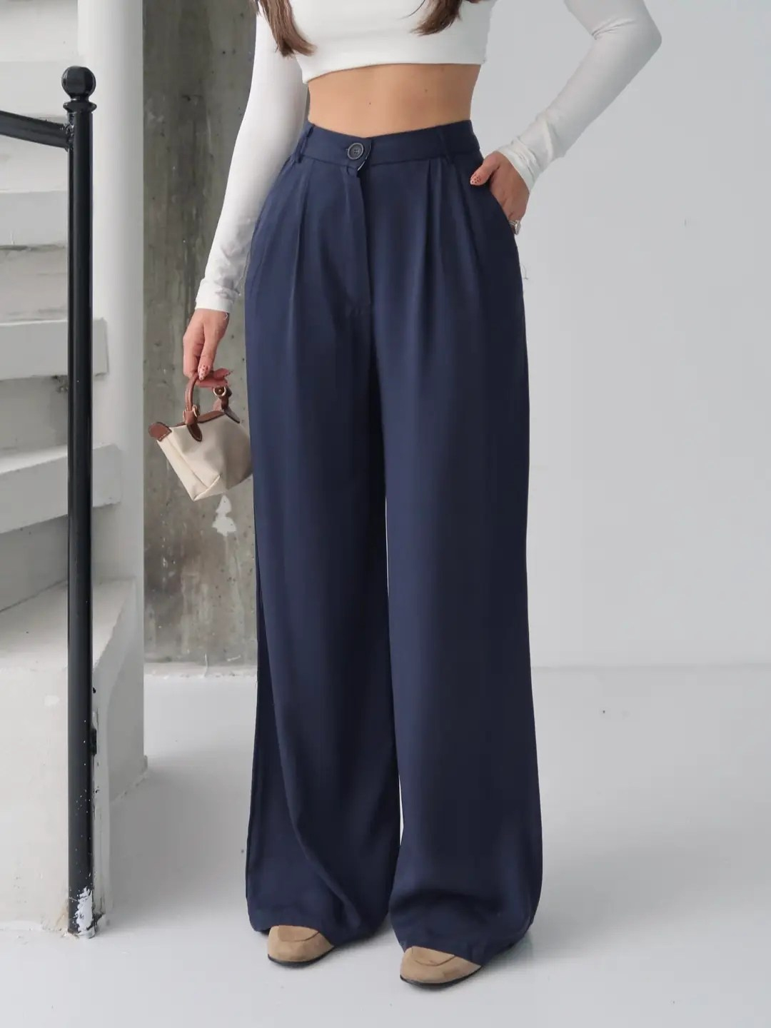 Chloe Palazzo Pantolon Lacivert