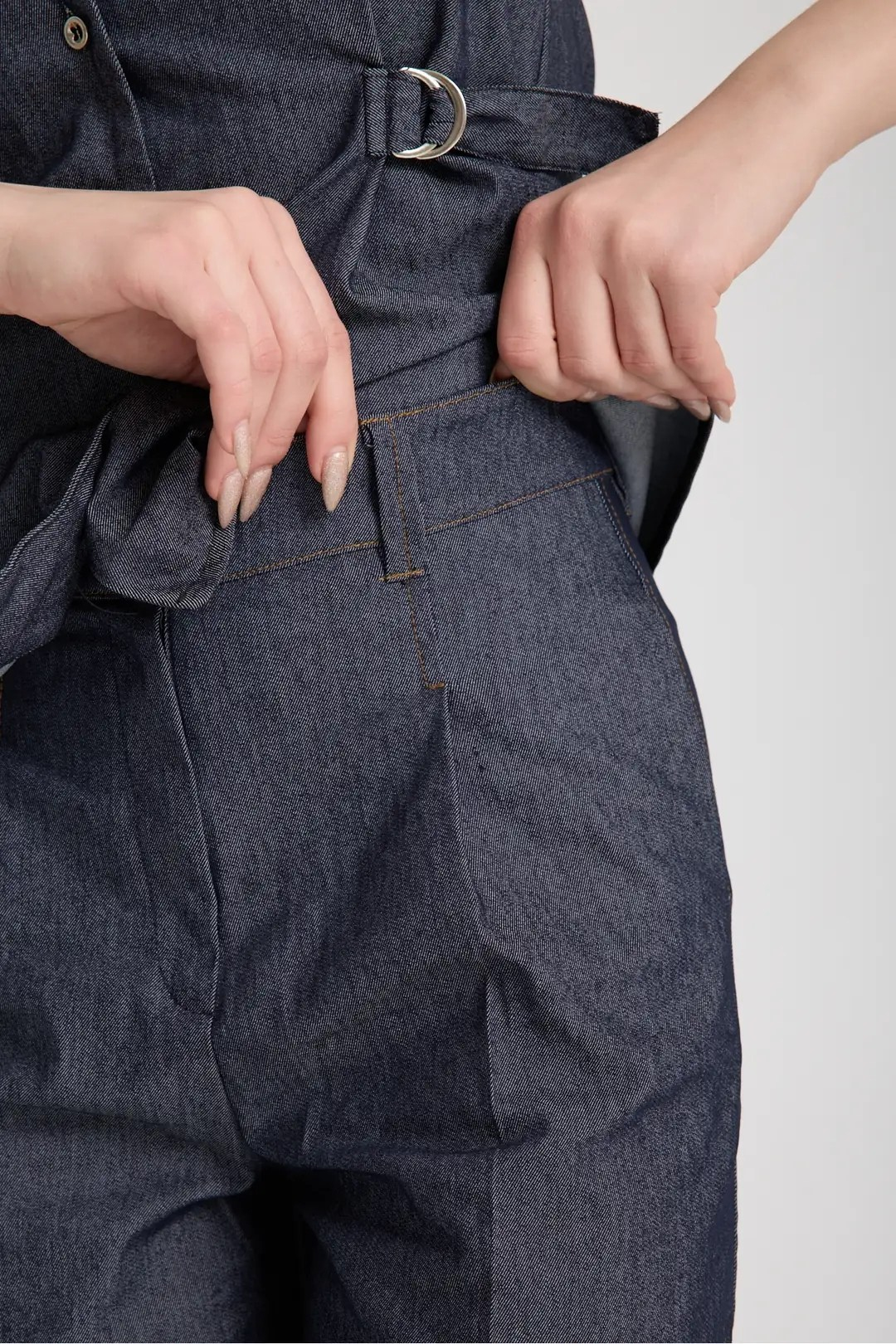 D Toka Detaylı Yelek Pantolon Takım Kot