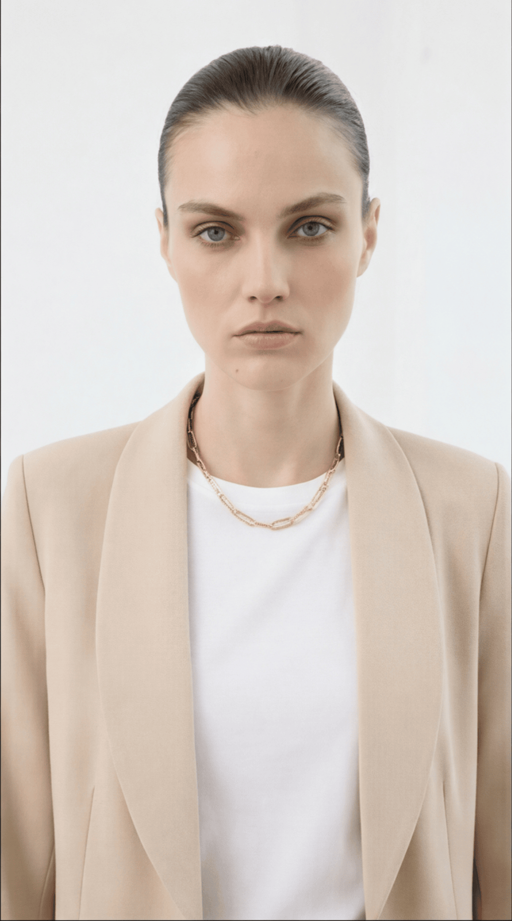 Düğme Detaylı Oversize Blazer Ceket Bej
