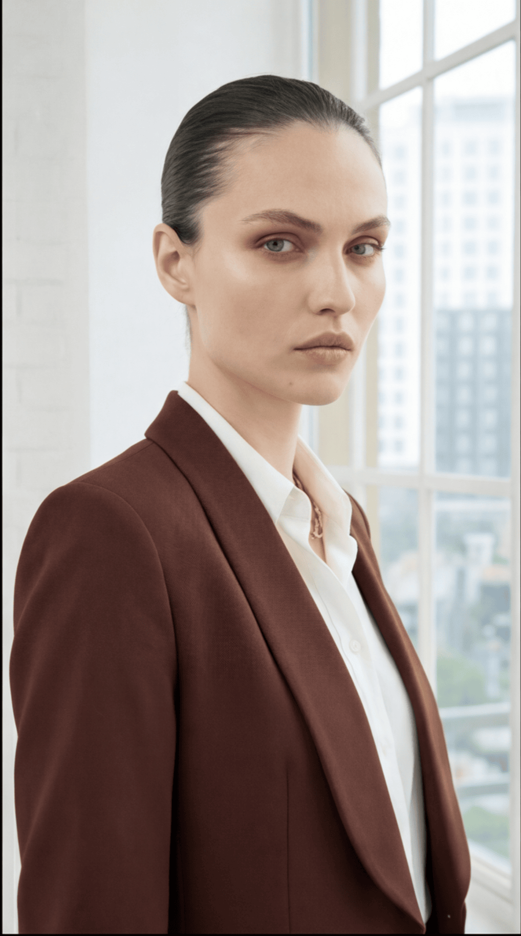 Düğme Detaylı Oversize Blazer Ceket Kahverengi