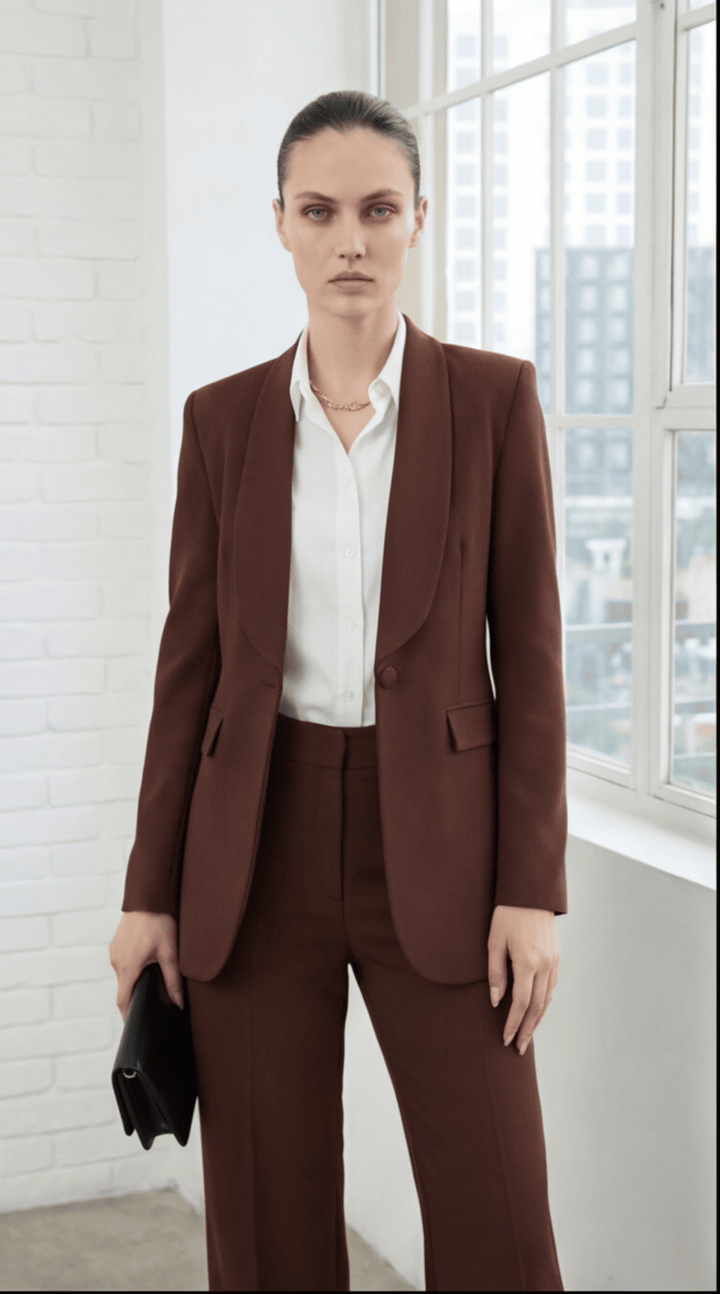 Düğme Detaylı Oversize Blazer Ceket Kahverengi