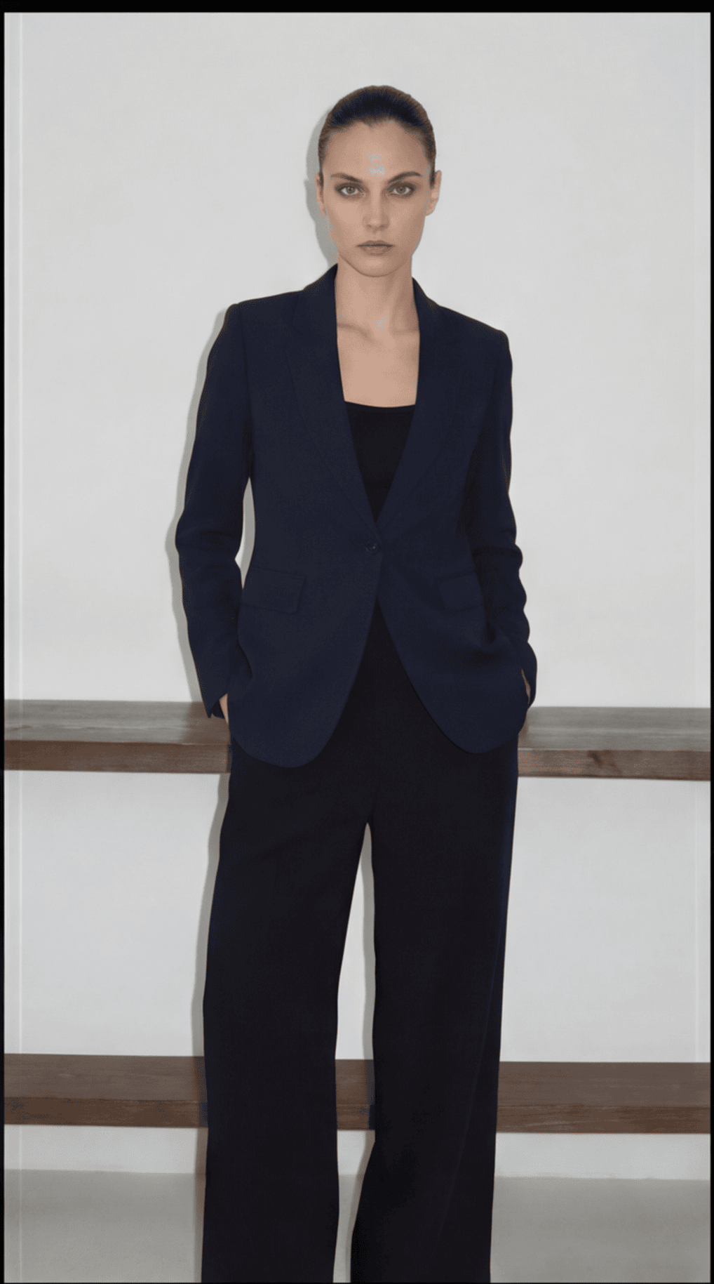 Düğme Detaylı Oversize Blazer Ceket Lacivert