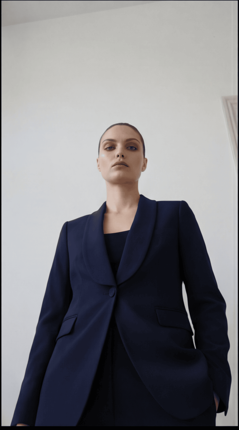 Düğme Detaylı Oversize Blazer Ceket Lacivert