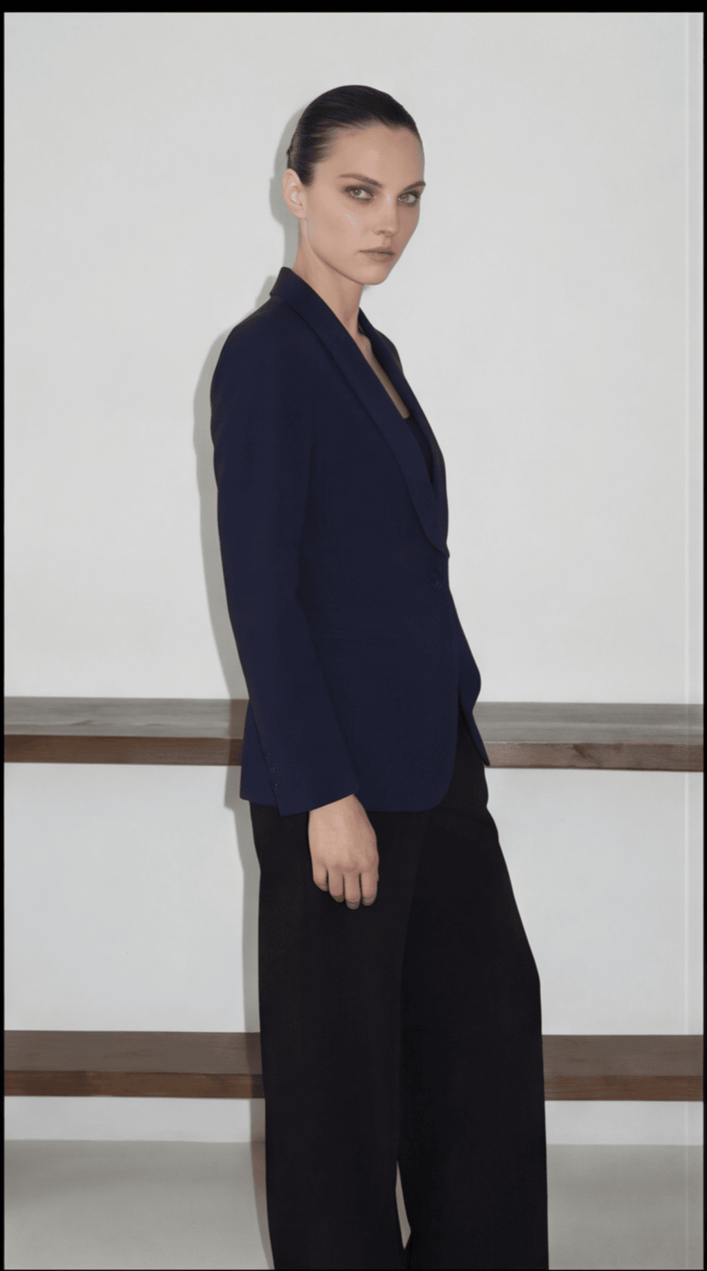 Düğme Detaylı Oversize Blazer Ceket Lacivert