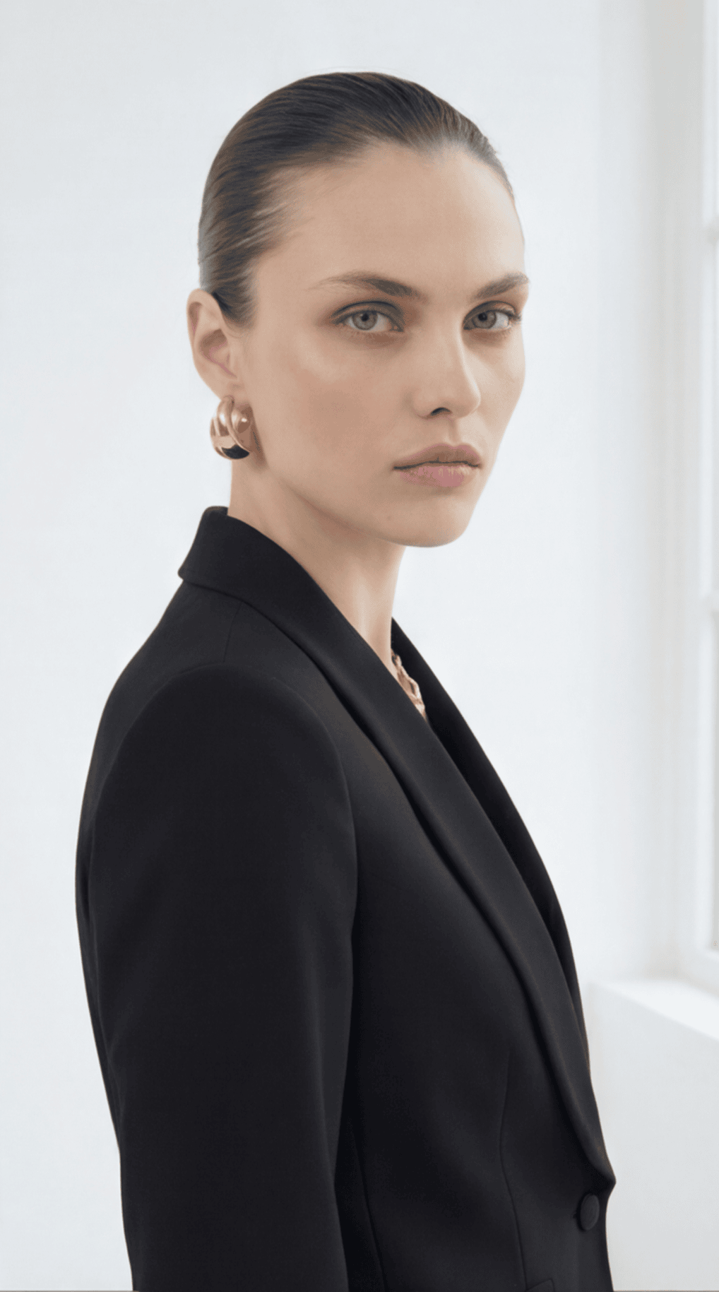Düğme Detaylı Oversize Blazer Ceket Siyah