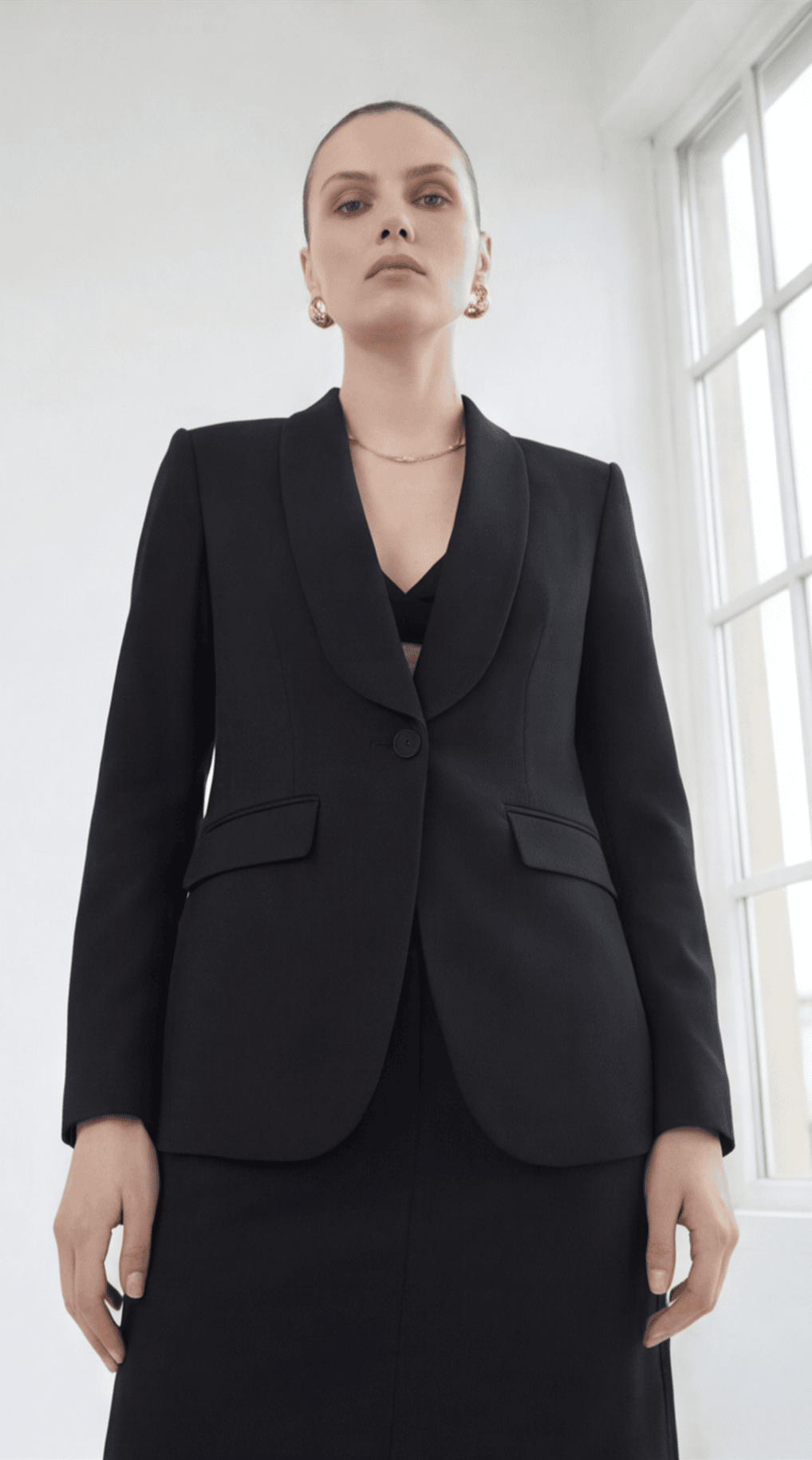 Düğme Detaylı Oversize Blazer Ceket Siyah
