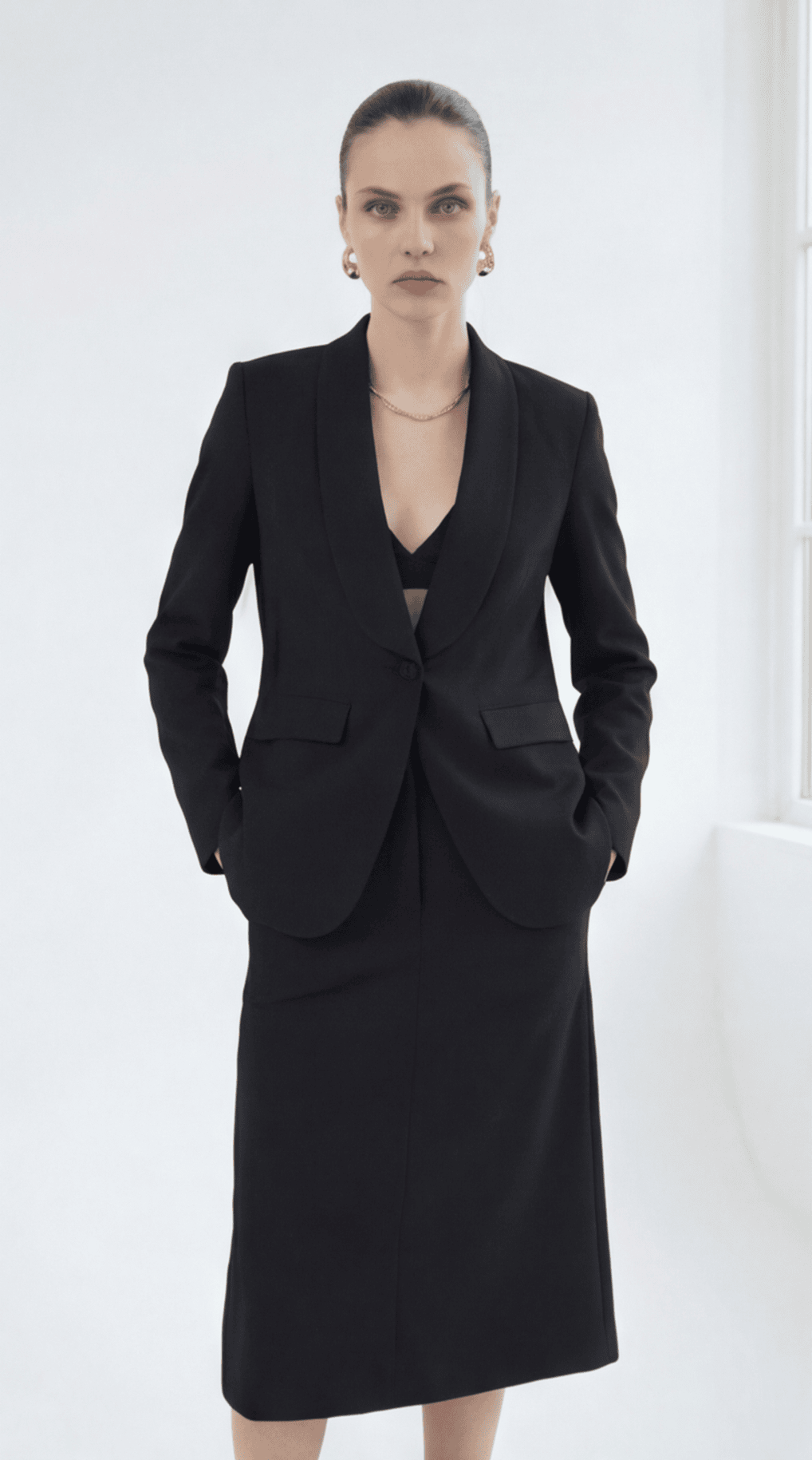 Düğme Detaylı Oversize Blazer Ceket Siyah