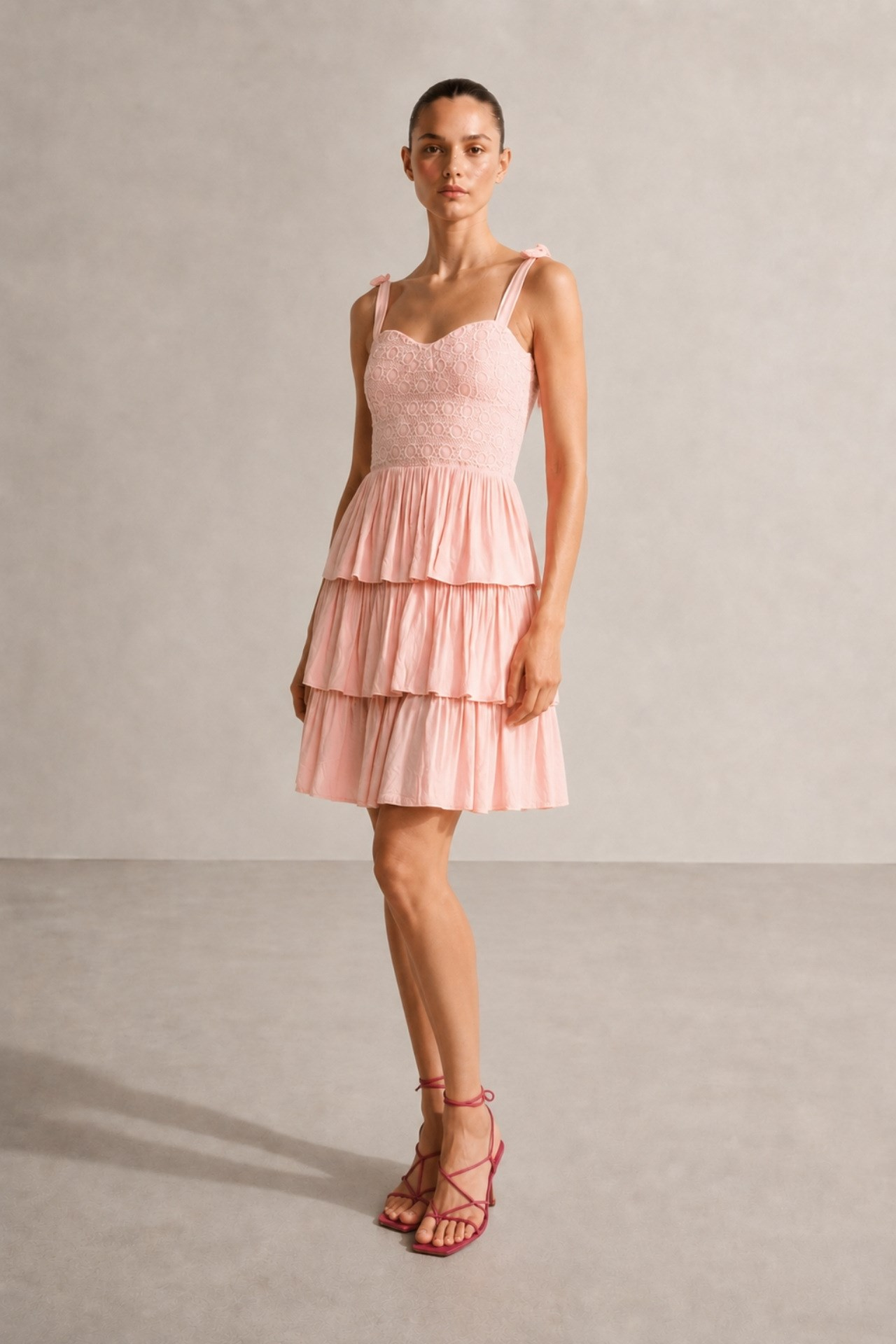 Elena Askılı Elbise Pembe