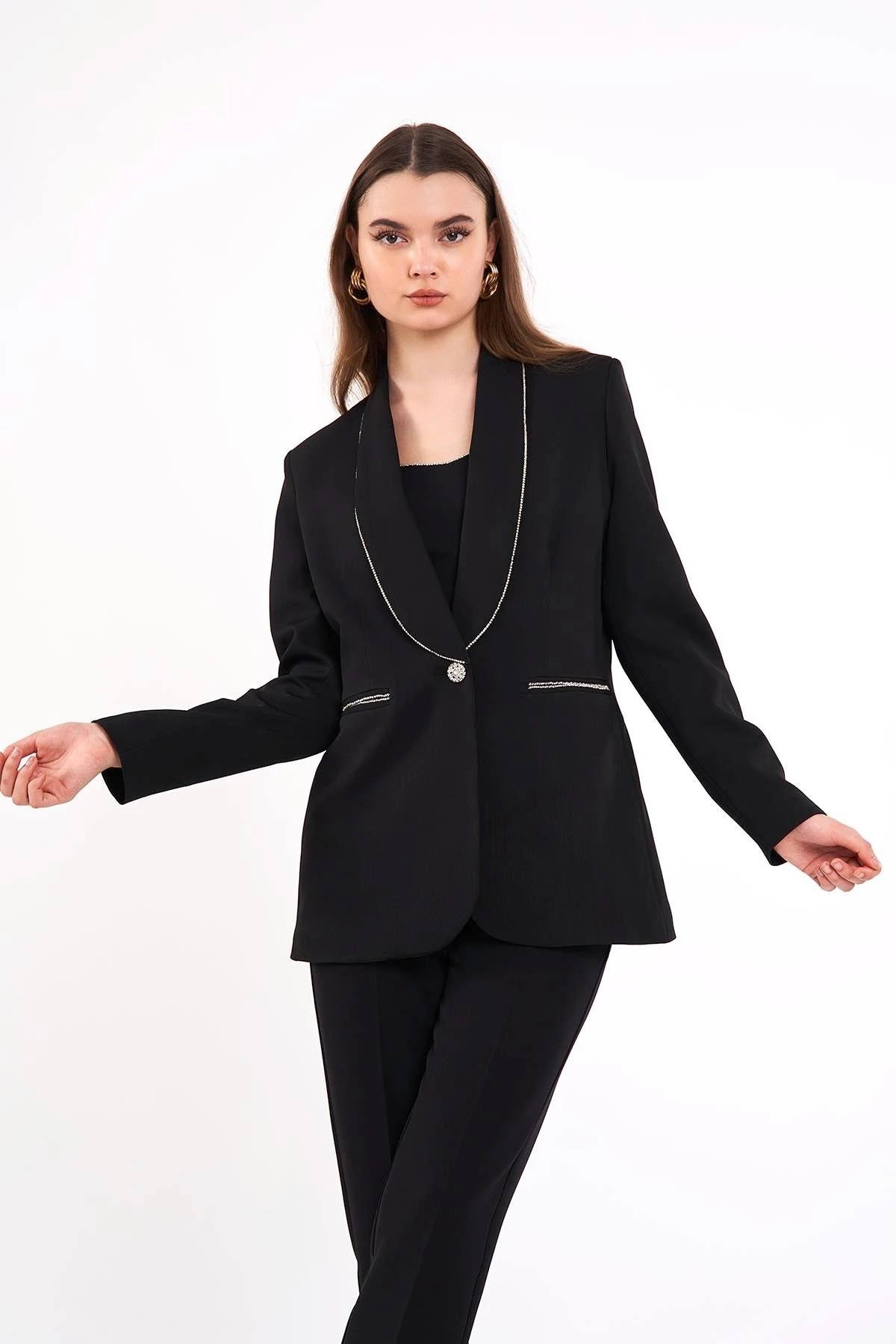 Eliza Taş Detaylı Ceket