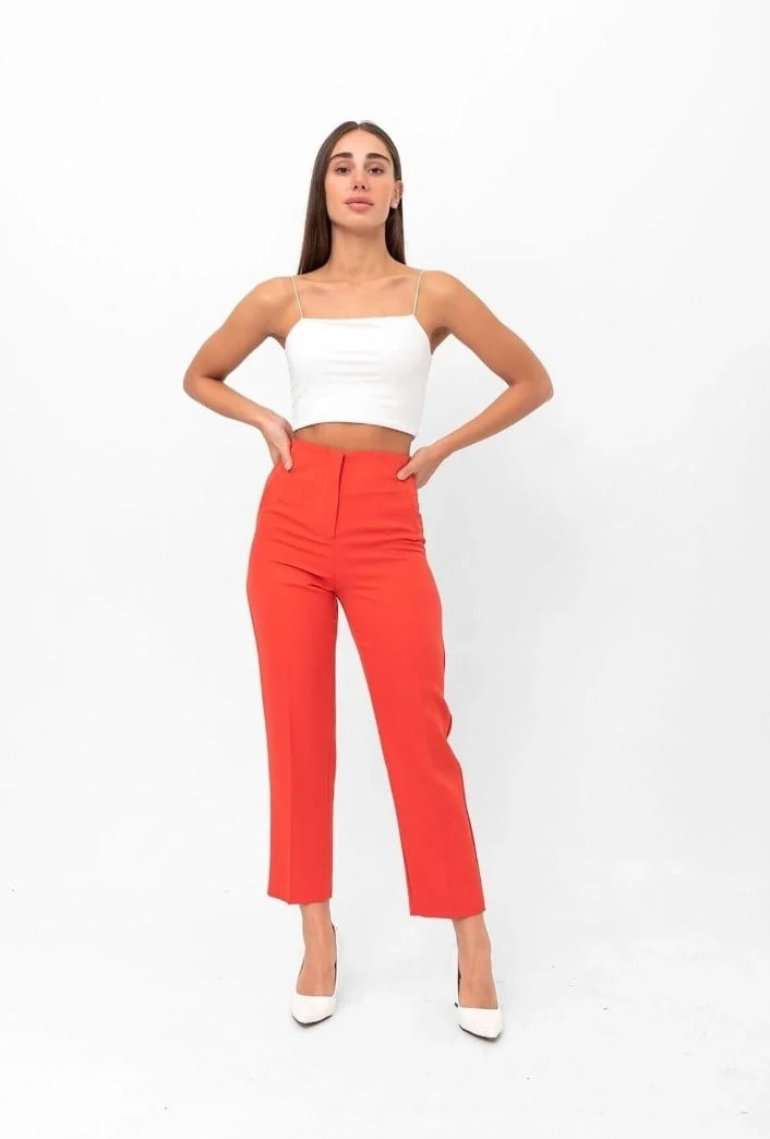 Elysia Çift Pens Pantolon Oranj