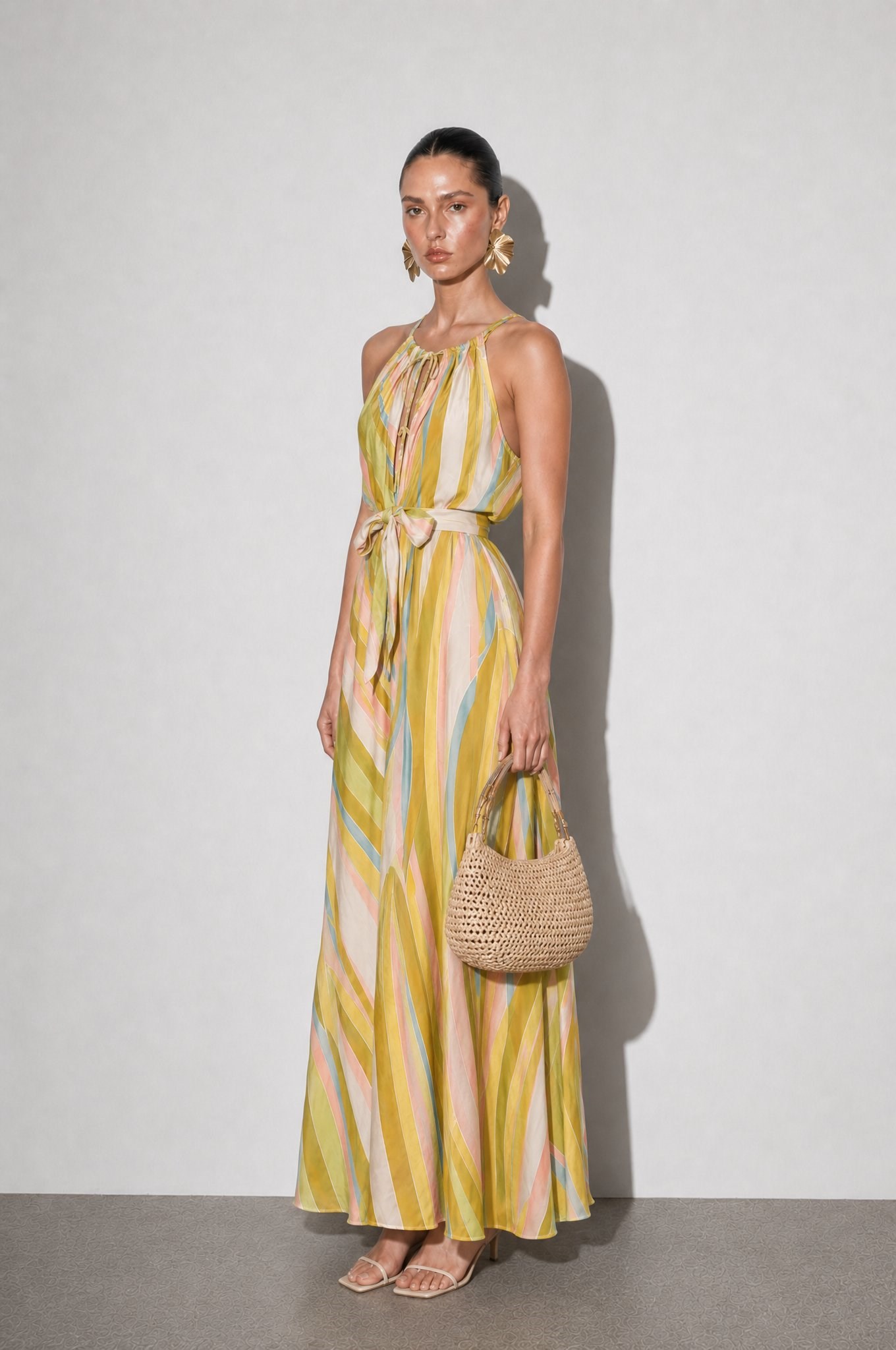 Florence Desenli Maxi Elbise Sarı