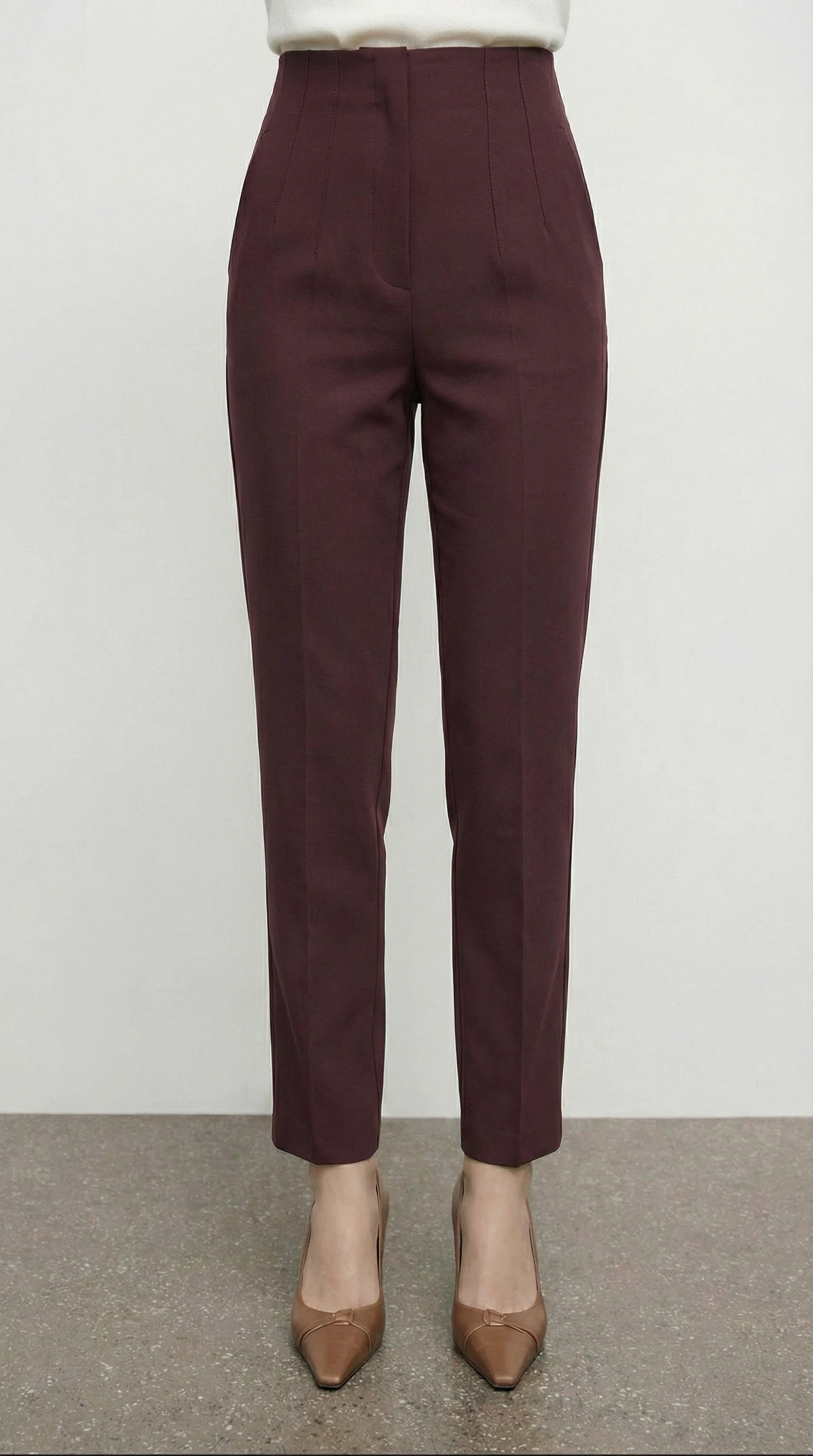 Homie Klasik Yüksek Bel Pantolon - Bordo