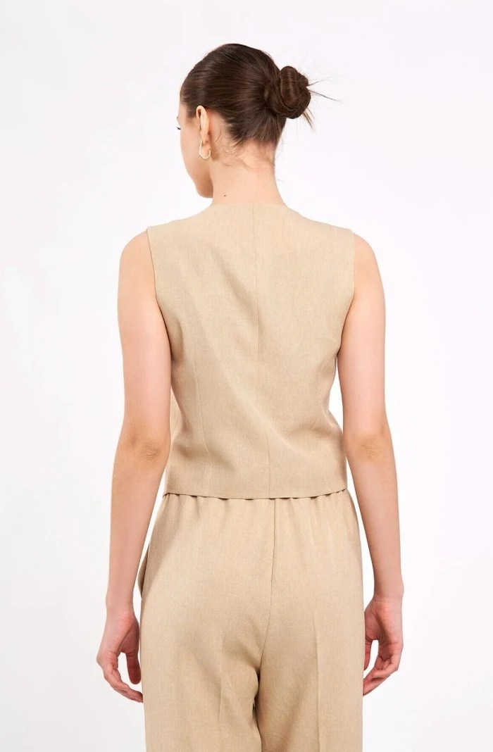 Keten Beli Lastikli Pantolon