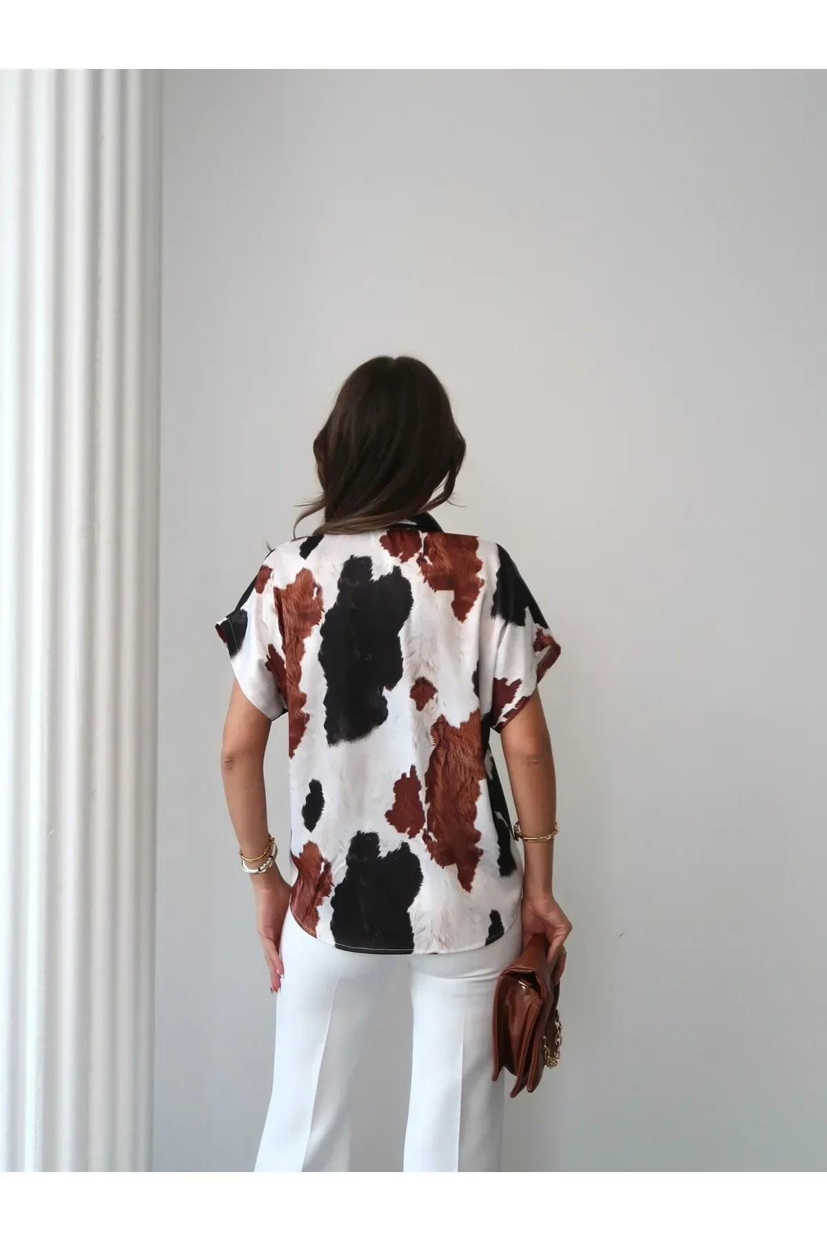 Kısa Kollu Gömlek Urban Cow Desen