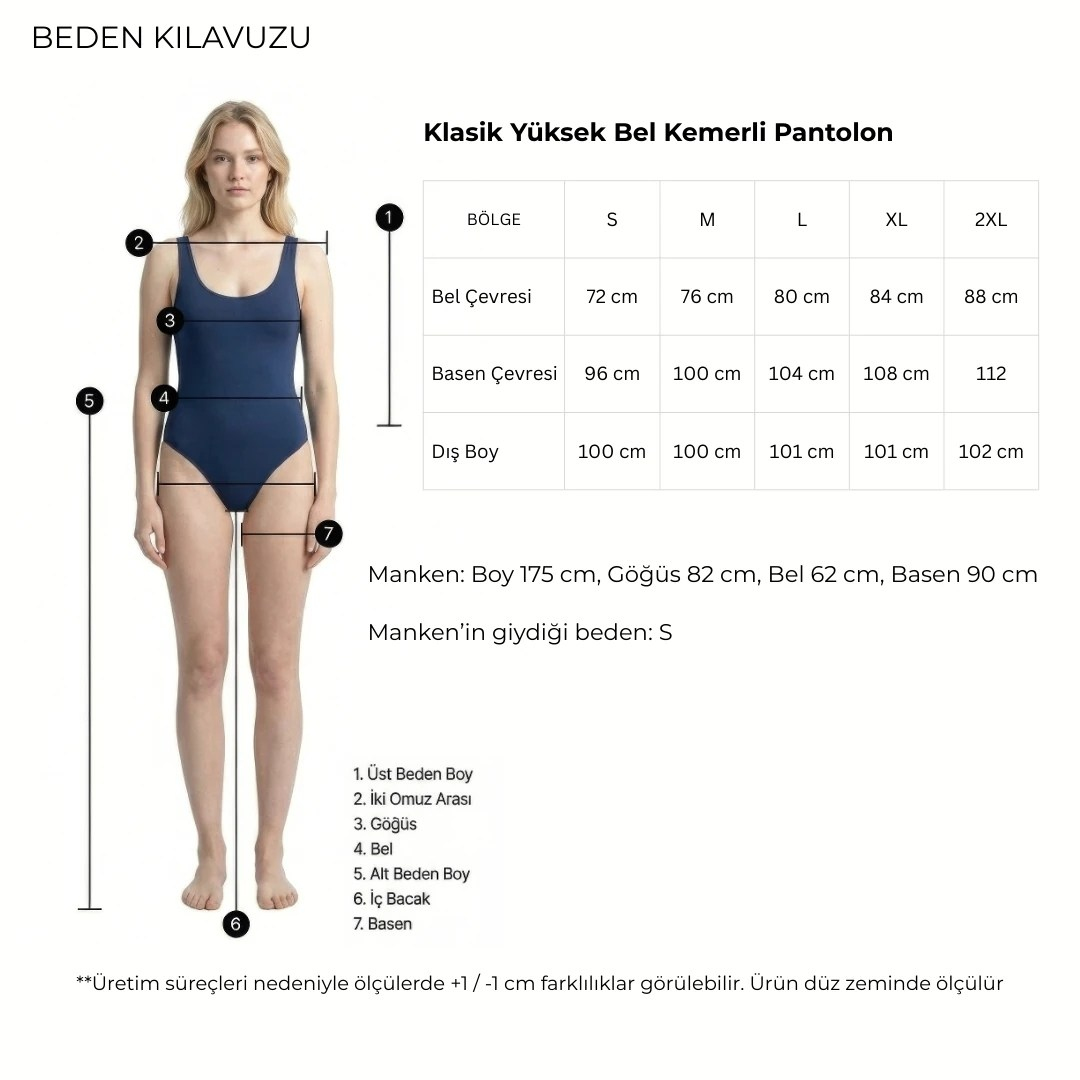 Klasik Yüksek Bel Kemerli Kırmızı Pantolon