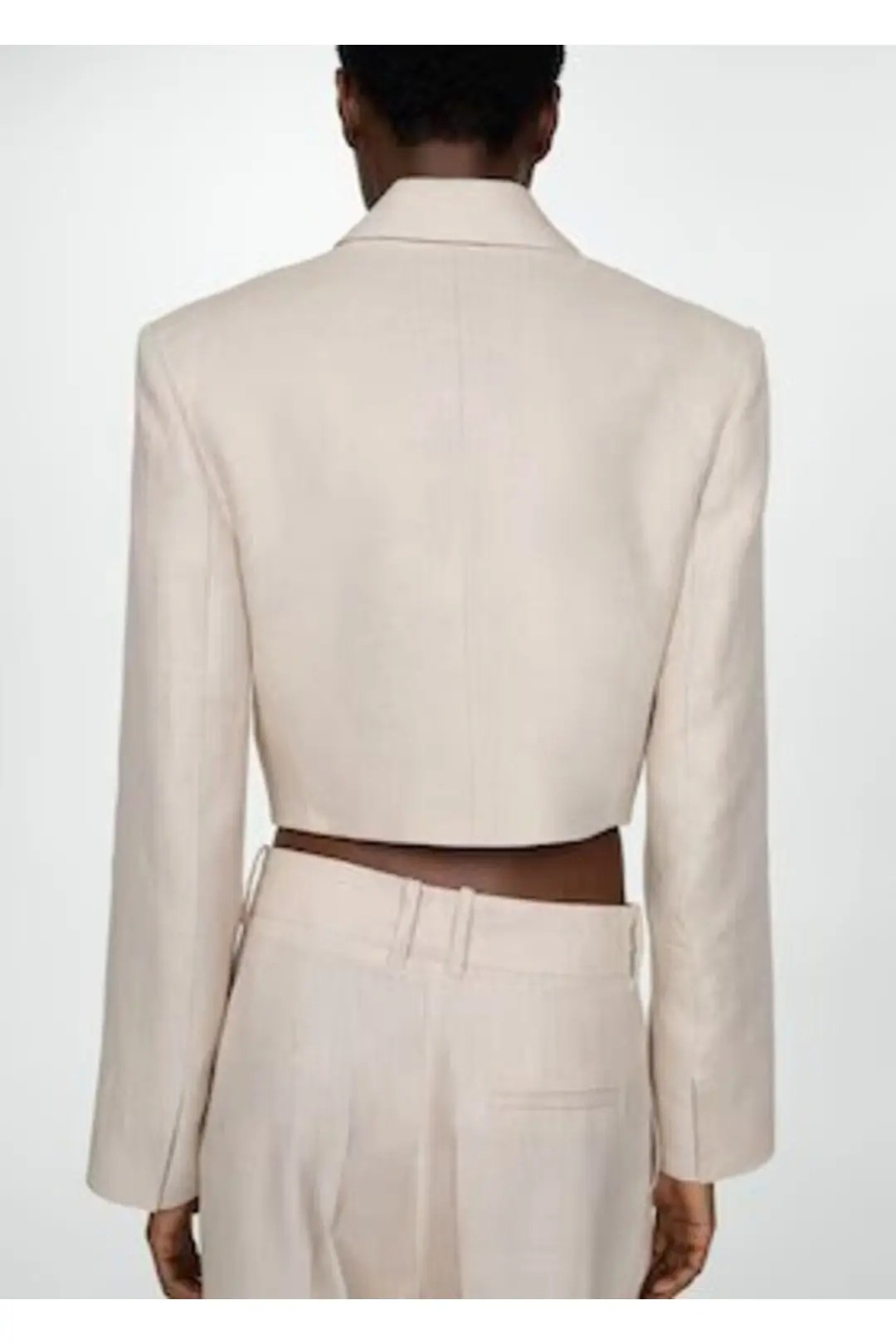 Kruvaze Crop Keten Blazer Ceket