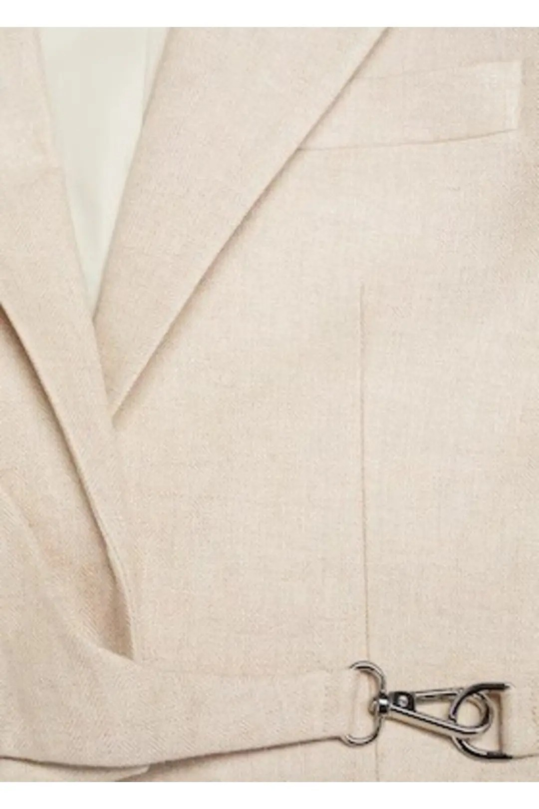 Kruvaze Crop Keten Blazer Ceket