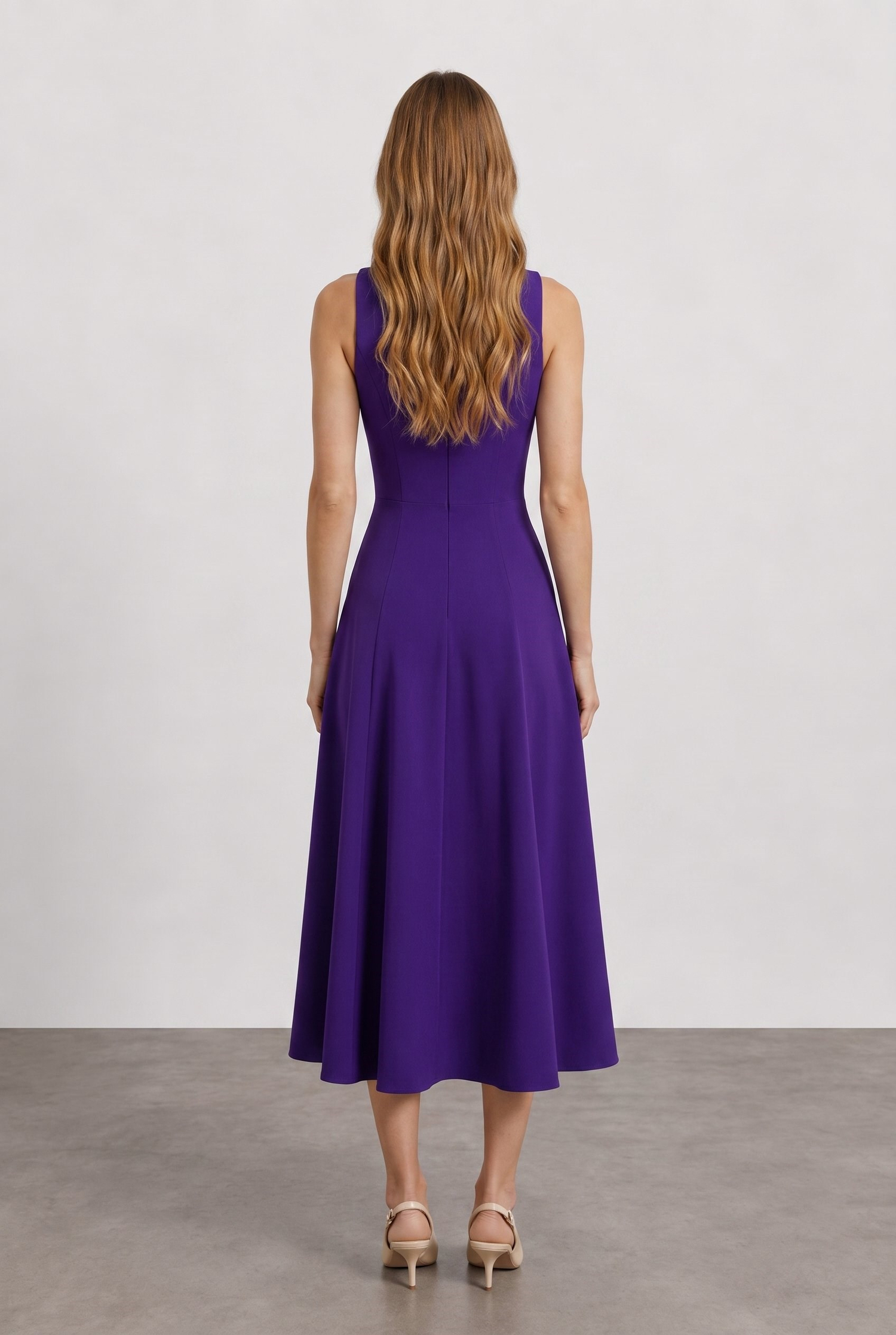 Lacy Halter Yaka Elbise Mor