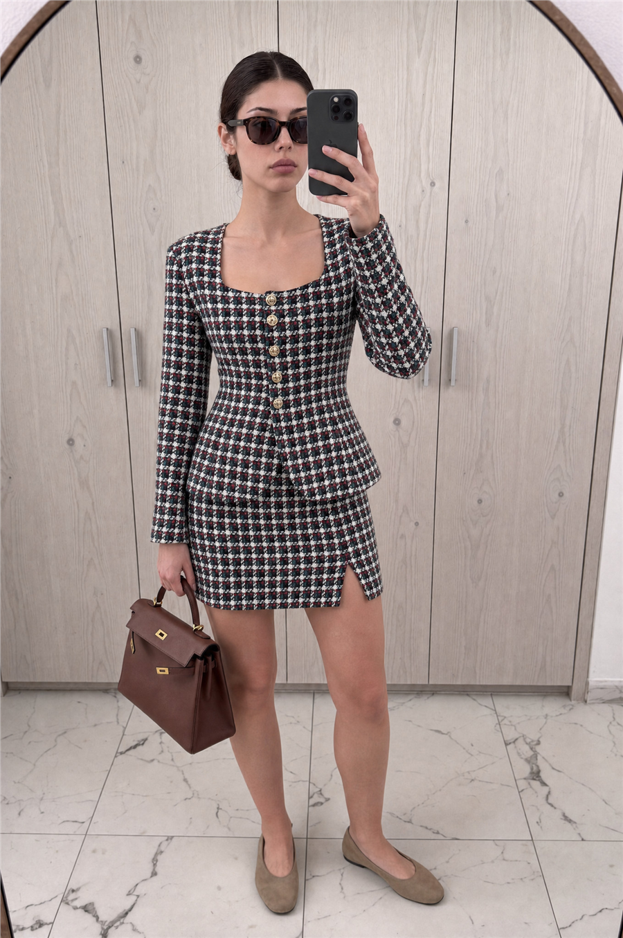 Luna Button Suit Siyah