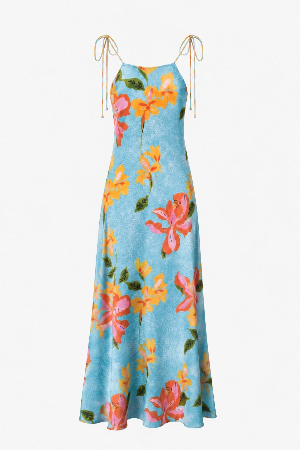 Lysa Floral Maxi Elbise Mavi