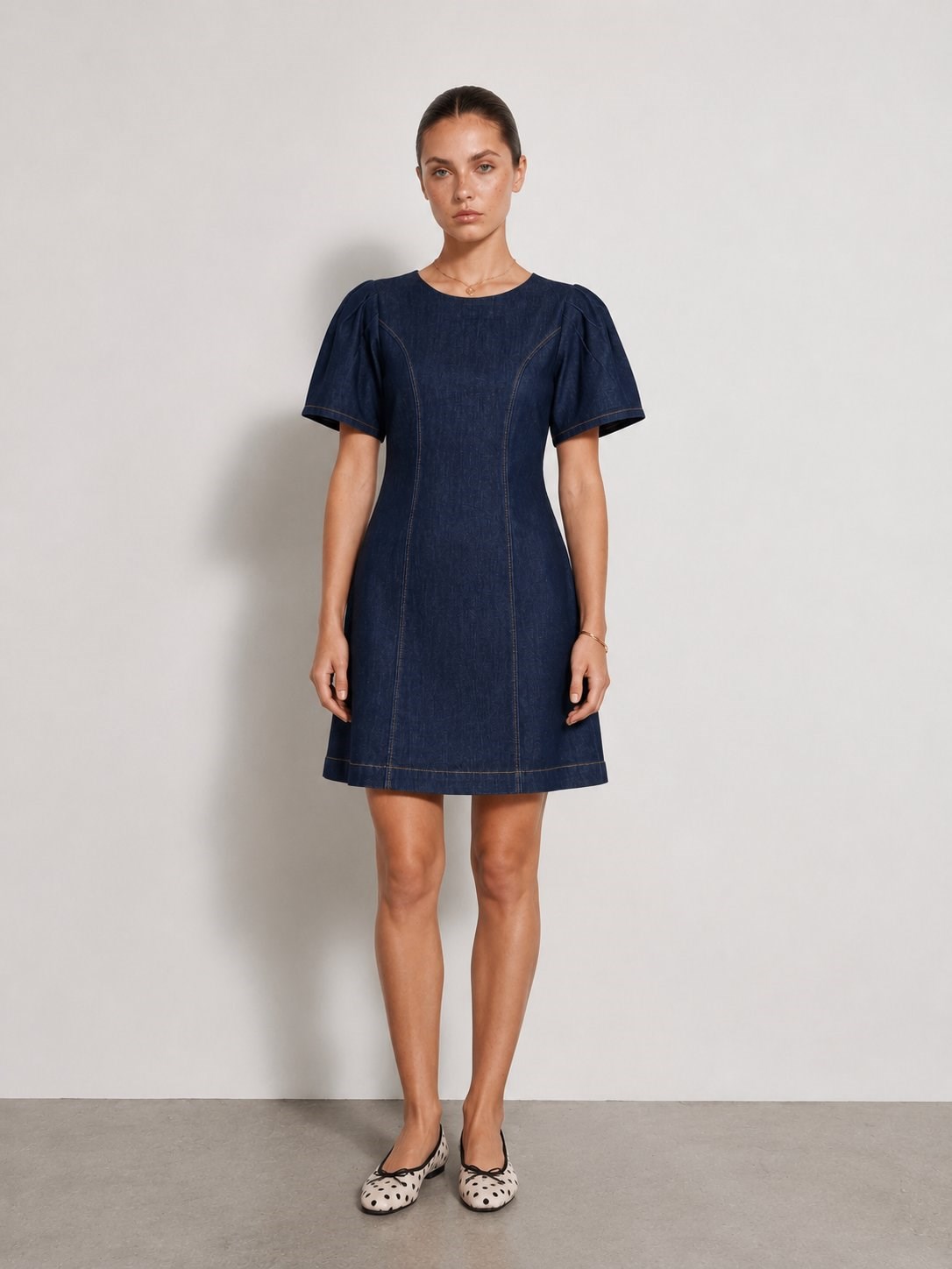 Mae Denim Mini Elbise