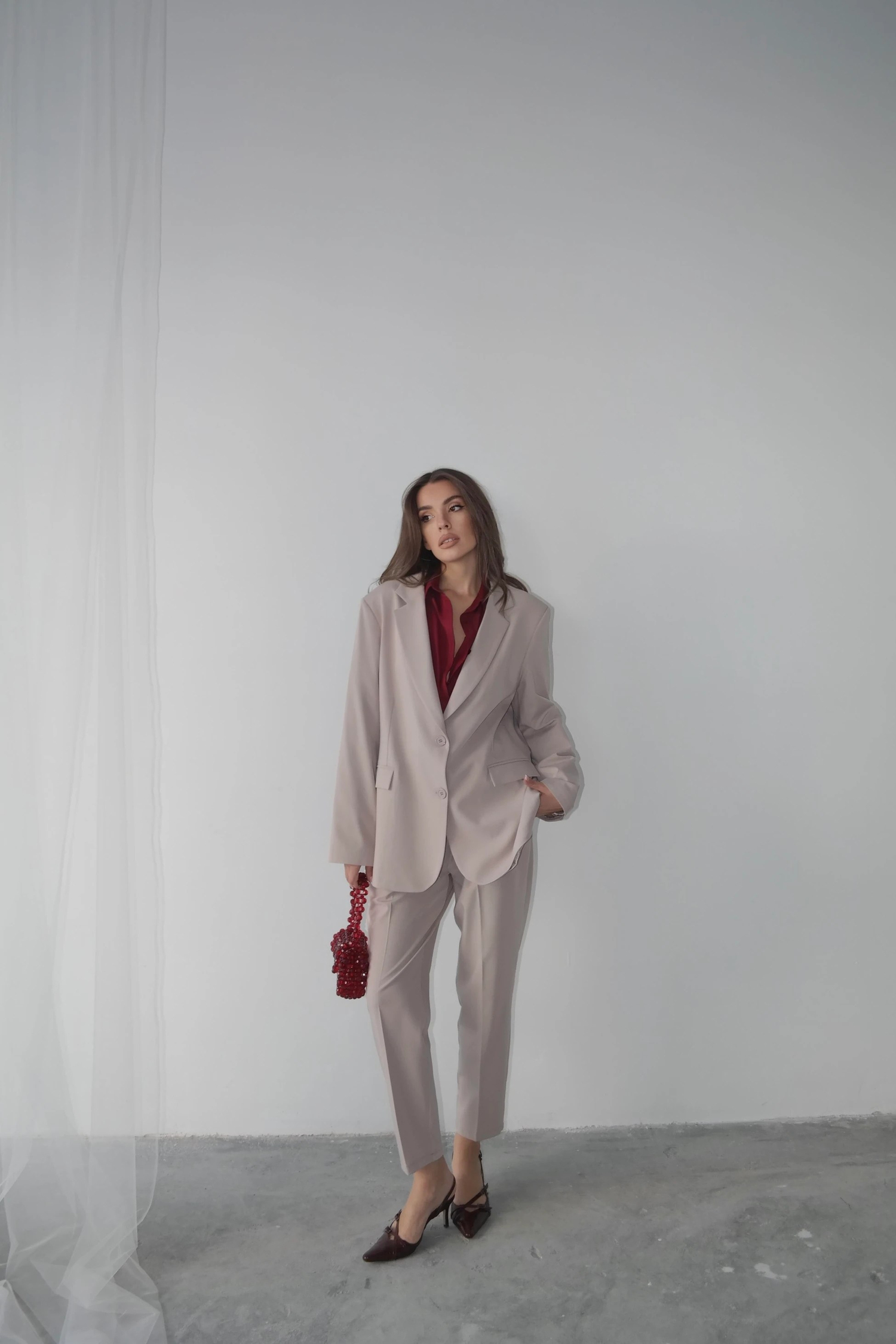 Maskülen Blazer Ceket Bej