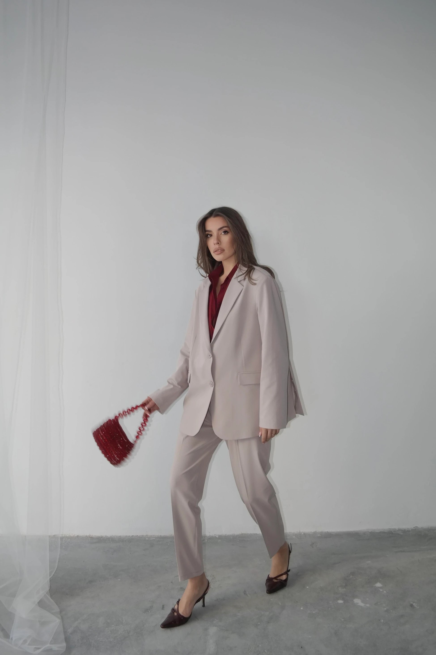 Maskülen Blazer Ceket Bej