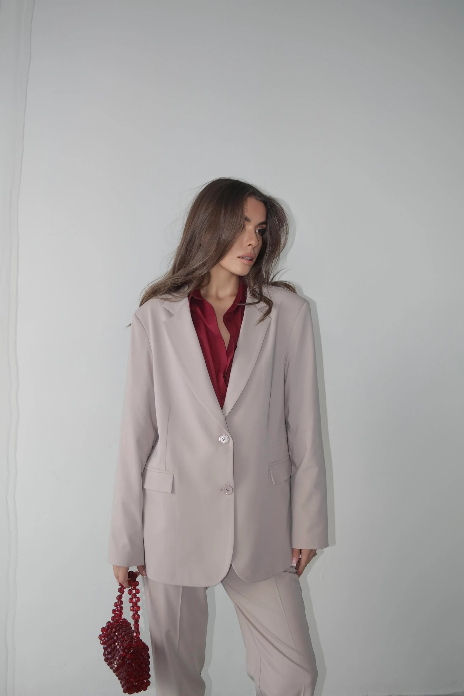 Maskülen Blazer Ceket Bej