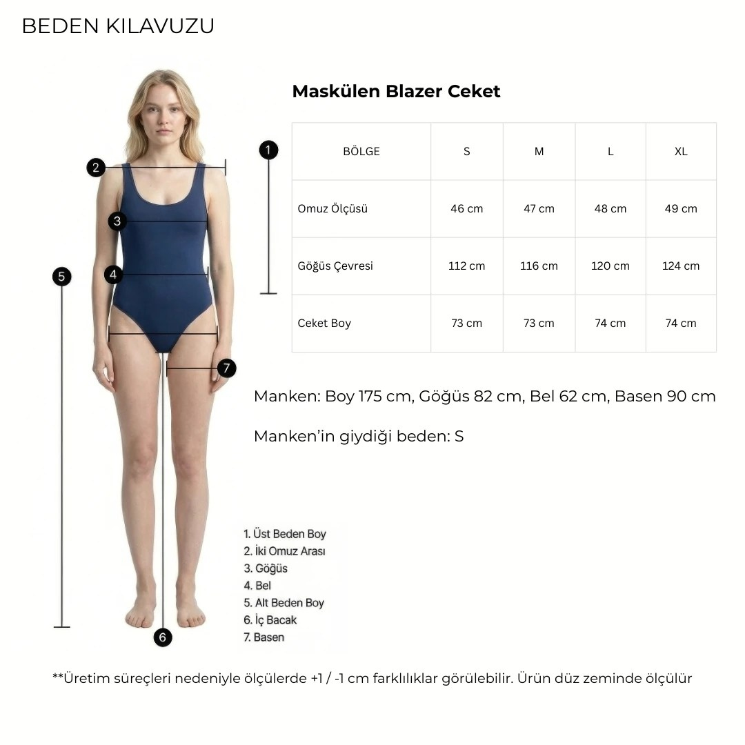 Maskülen Blazer Ceket Bej