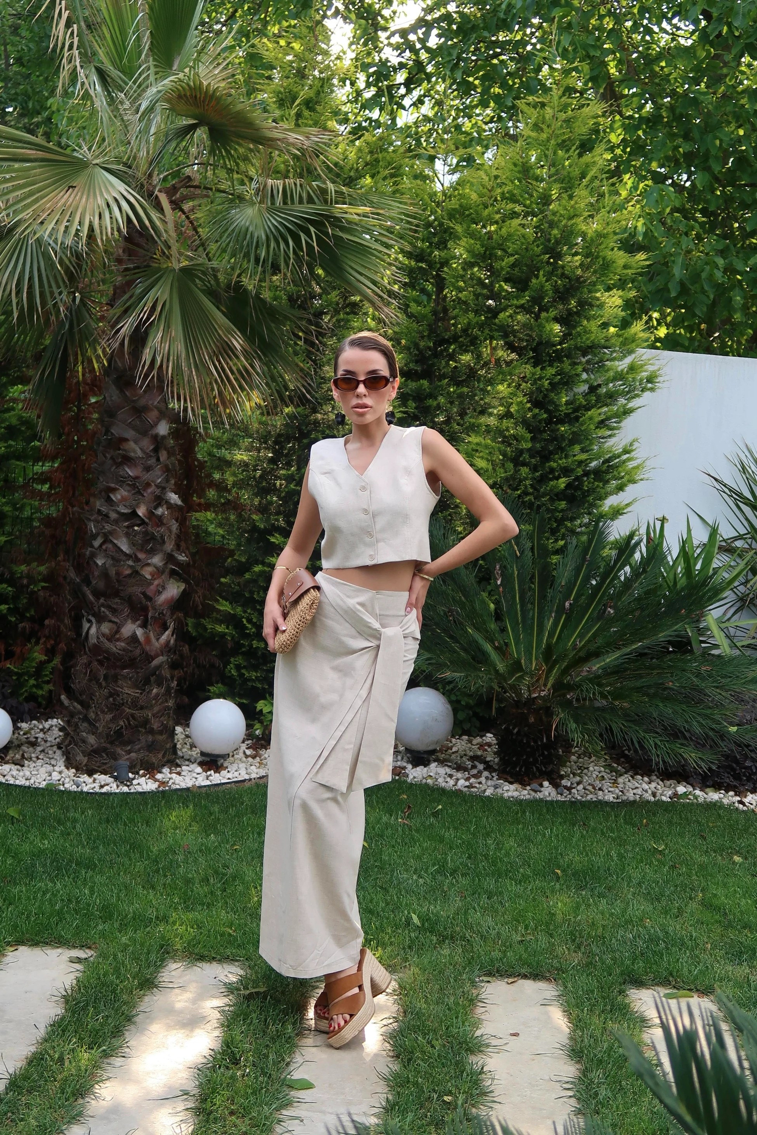 Palma Summer Julie Keten Crop Natural Yelek
