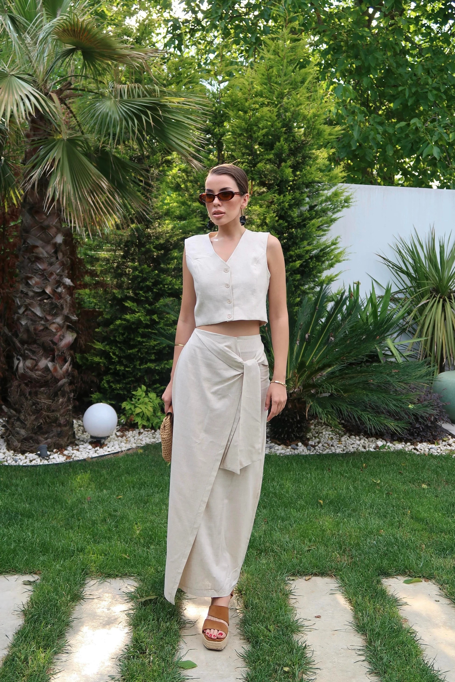 Palma Summer Julie Keten Crop Natural Yelek