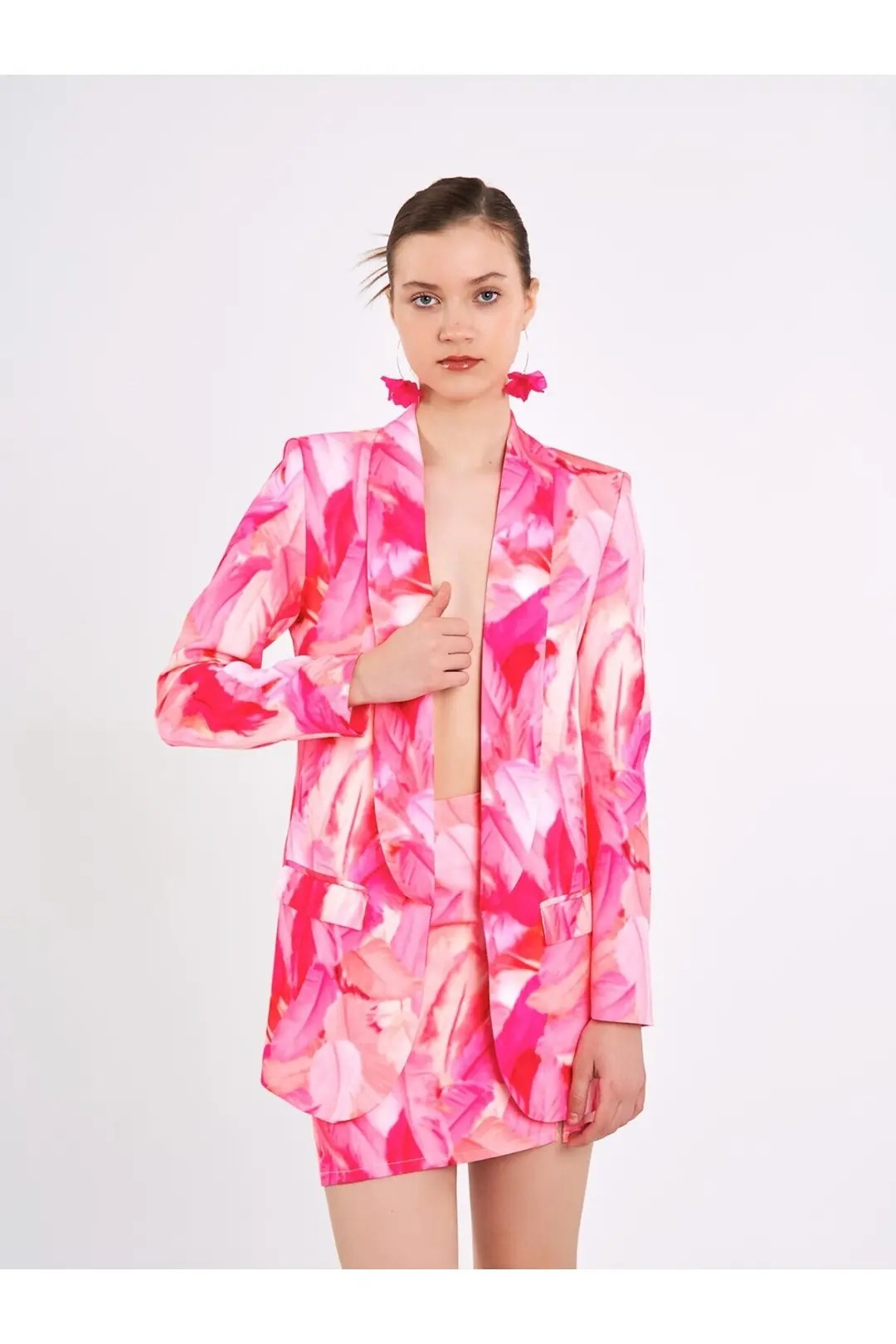 Pembe Tüy Desenli Limited Edition Ceket