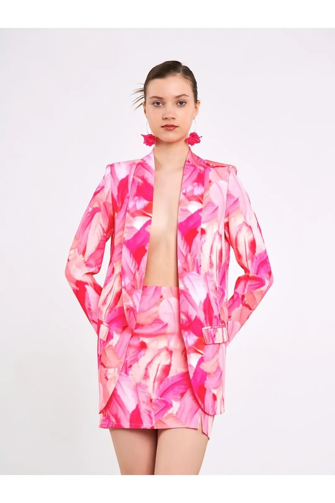 Pembe Tüy Desenli Limited Edition Ceket