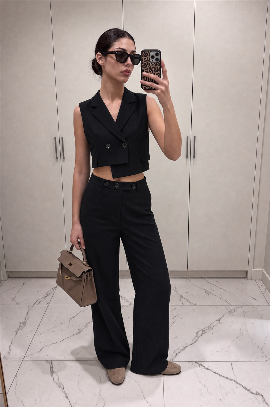 Rachel Yelekli İkili Takım Siyah