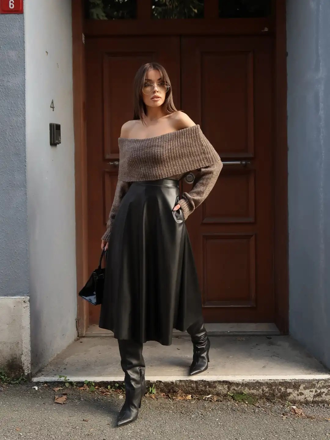 Vegan Deri Kloş Etek