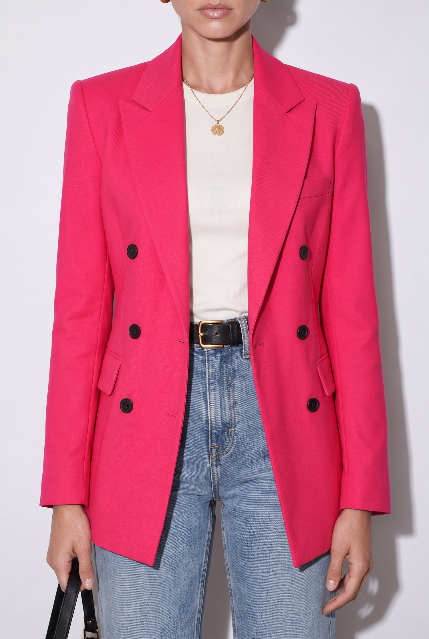 Vera Yün Efektli Blazer Fuşya