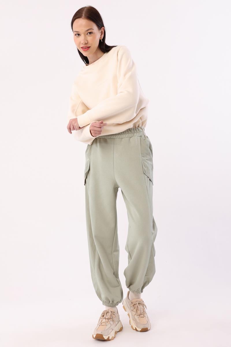 Defne-Kumaş Mixli Jogger Eşofman Altı