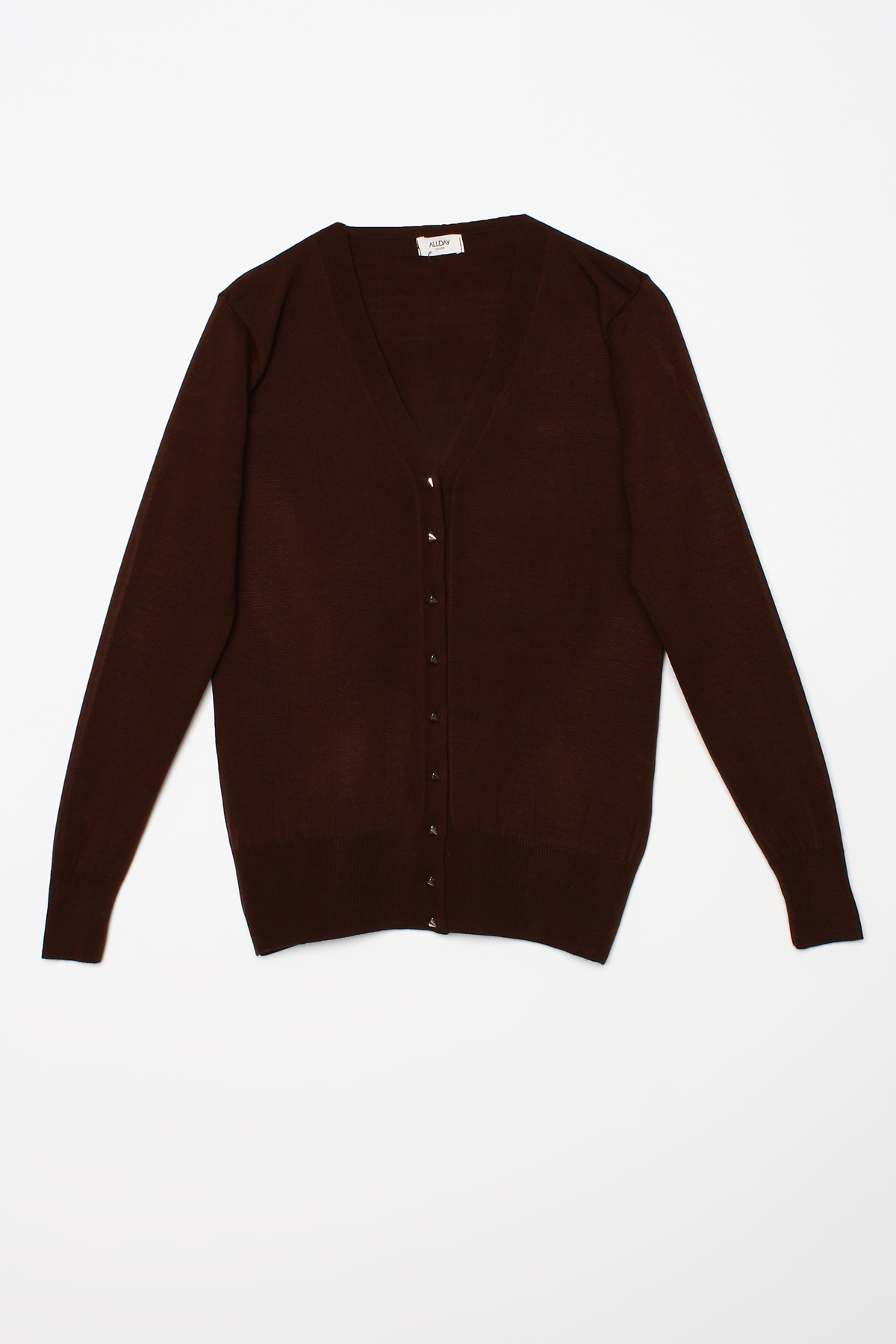 Cardigan en tricot marron-court